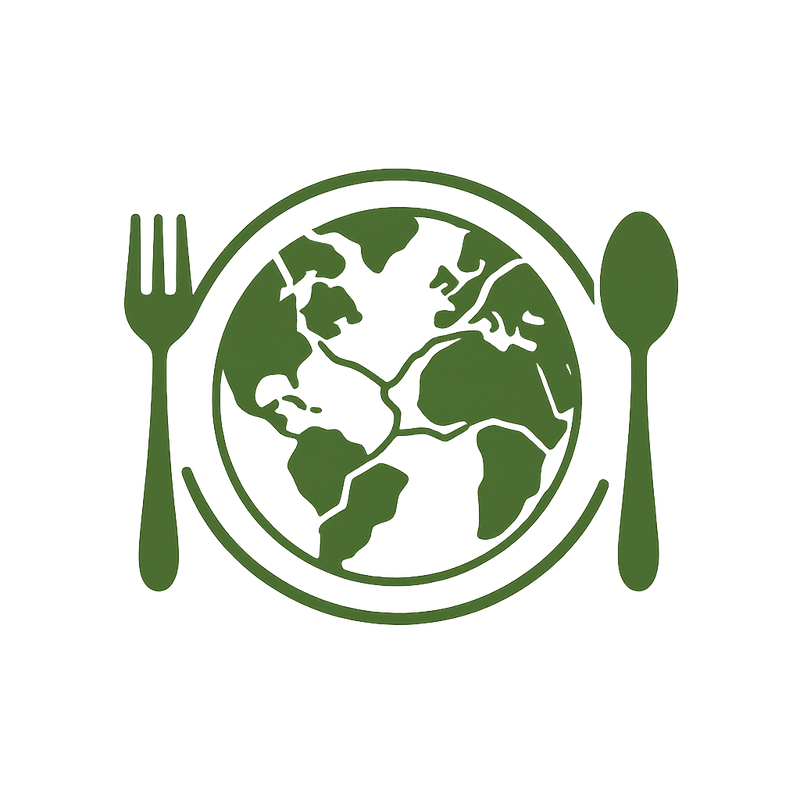 Chef Abyssinia’s Collective Plate Fund logo — world plate design symbolizing hope, healing, and food access for all.