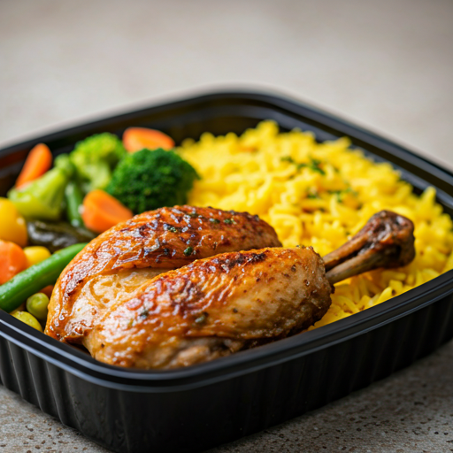 Lean White Meat Meal Prep: Light, healthy white meat (turkey or chicken) served with seasonal vegetables and starch for balanced nutrition.