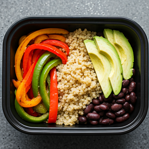 Protein-Packed Bowl for Meal Prep: A bowl filled with lean protein, grains, and vegetables, ready for meal prep.
