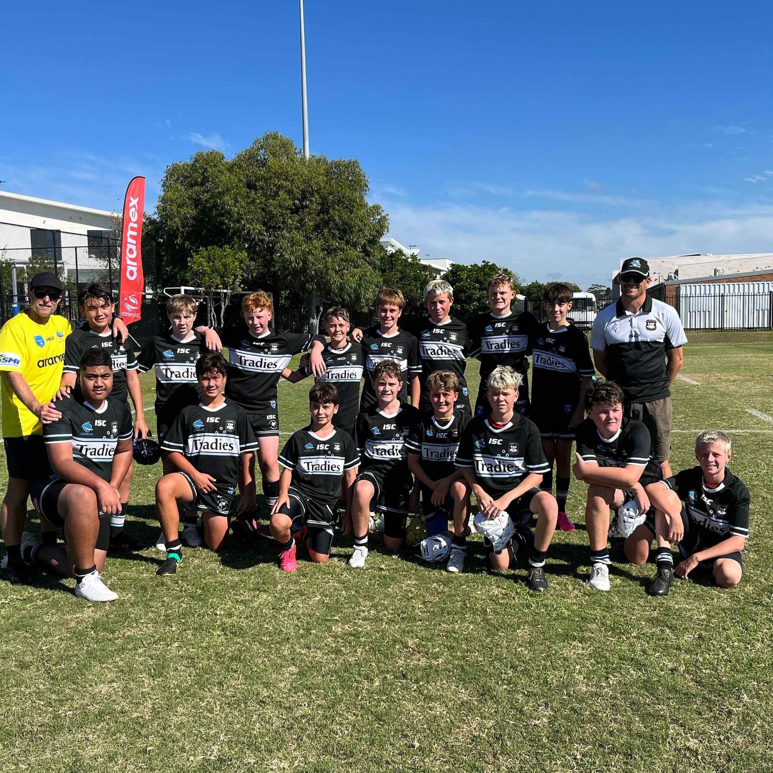 A great effort from our u14silver team getting the win today. #ccsharks ⚫️⚪️🦈🏉 @tradiesclub 👏👏