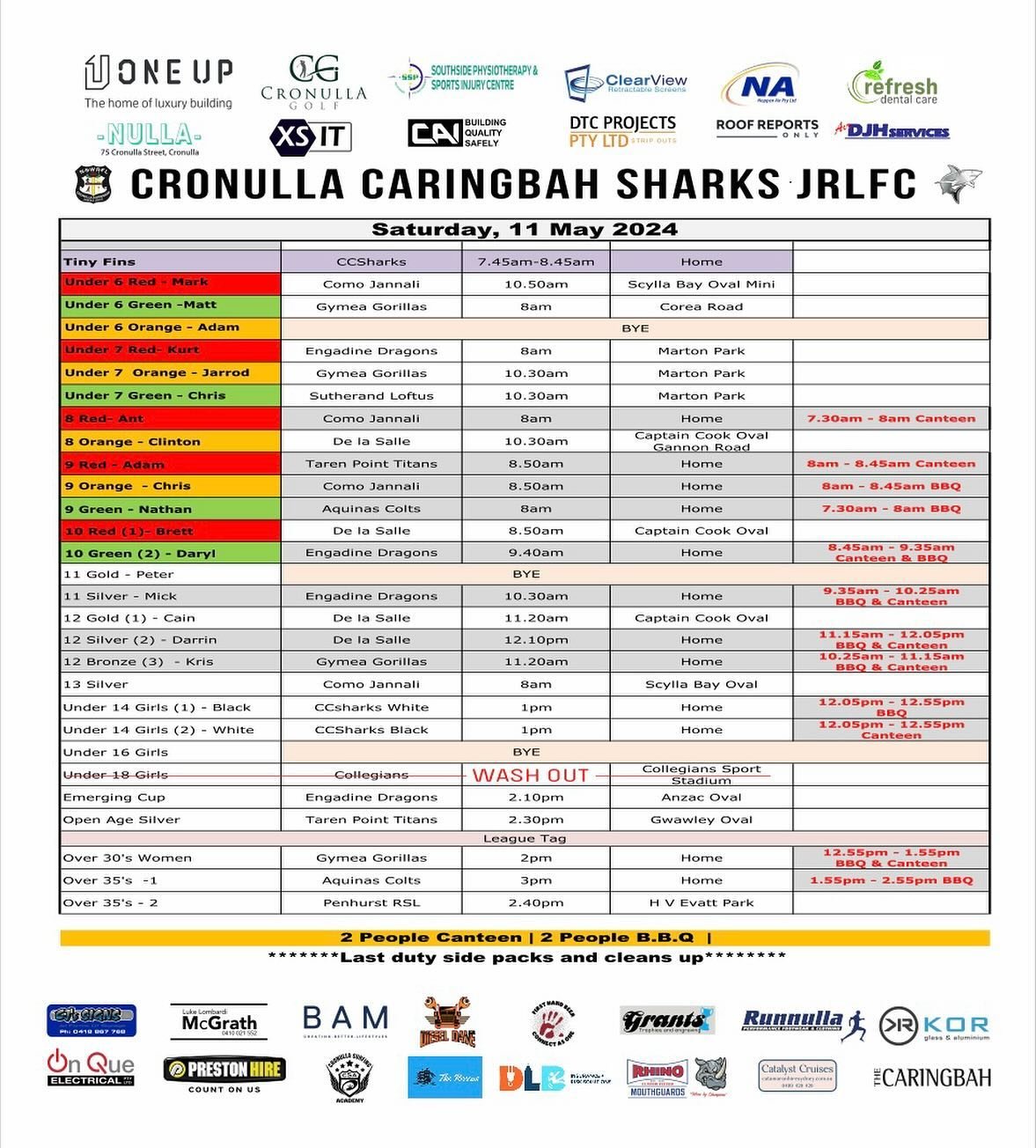 ⚫️⚪️ ROUND 3 DRAW ⚫️⚪️ Good luck to all teams. Home teams please note duty times. #ccsharks 🤞🏻