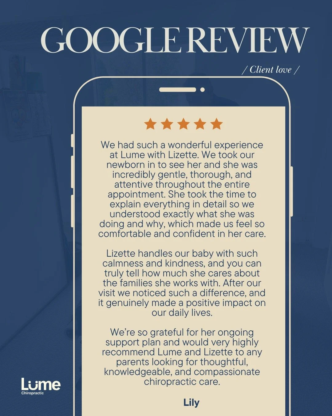 Thank you Lily for your beautiful review! We love taking care of families! ❤️