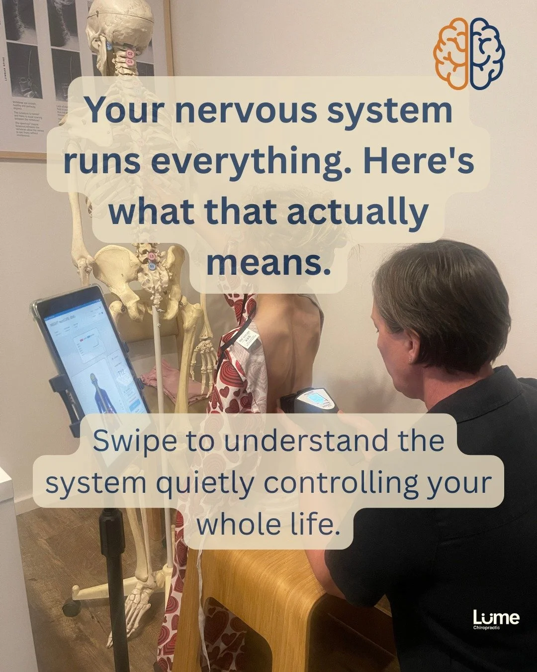 Your nervous system doesn't just control your spine. It controls everything. 🧠

Your heart rate. Your digestion. Your immune system. Your sleep. Your mood. Your ability to focus, connect, and feel like yourself.

Most people come to us thinking chir