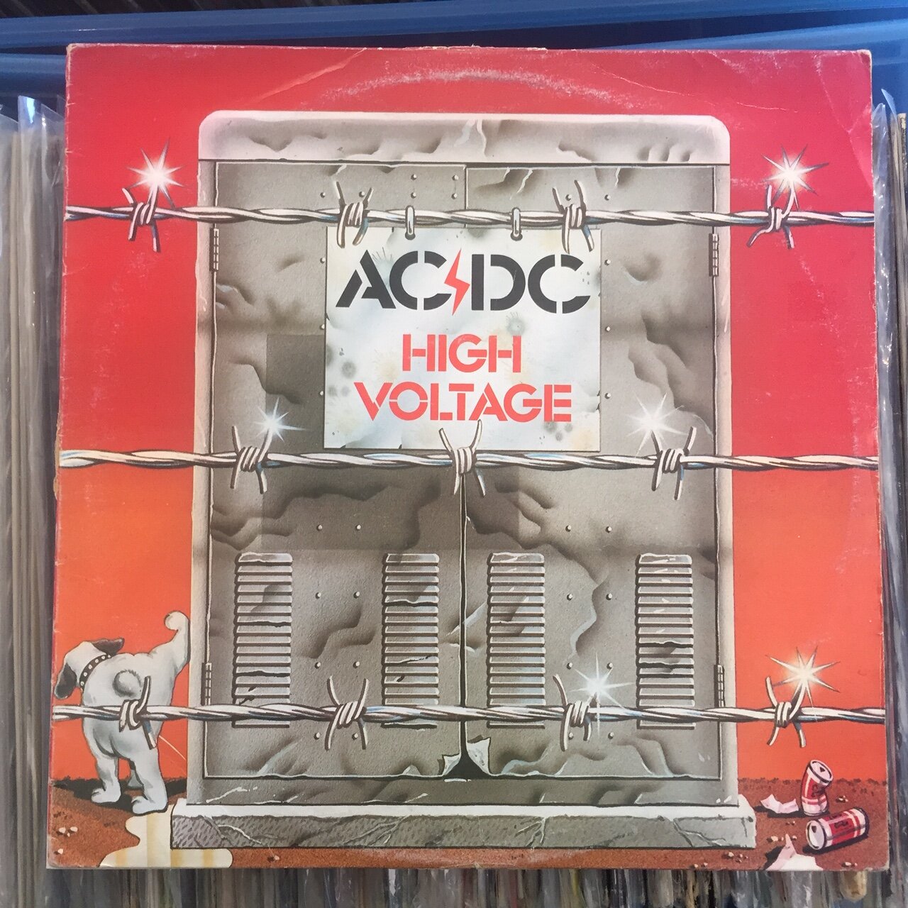 skive Byen marxistisk AC DC High Voltage Australia edition 12" LP 1975 — Time Tunnel Toys