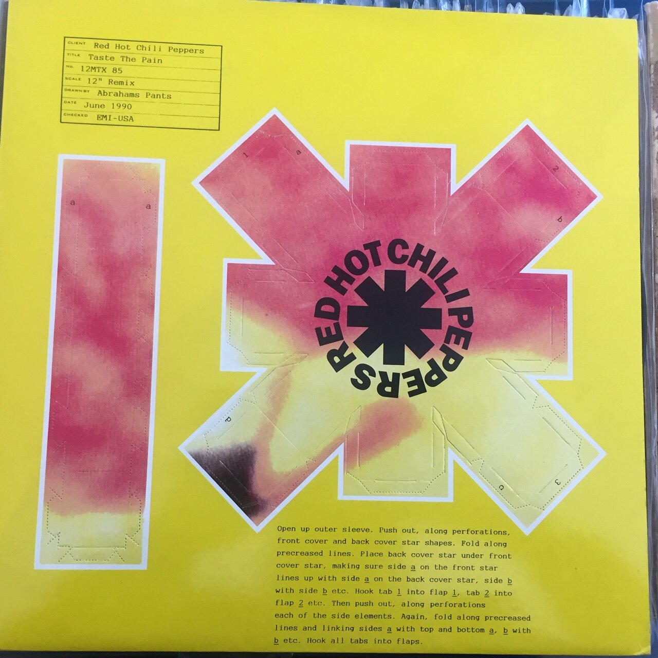 Red Hot Chili Peppers Taste the Pain Fold out pop up cover 12