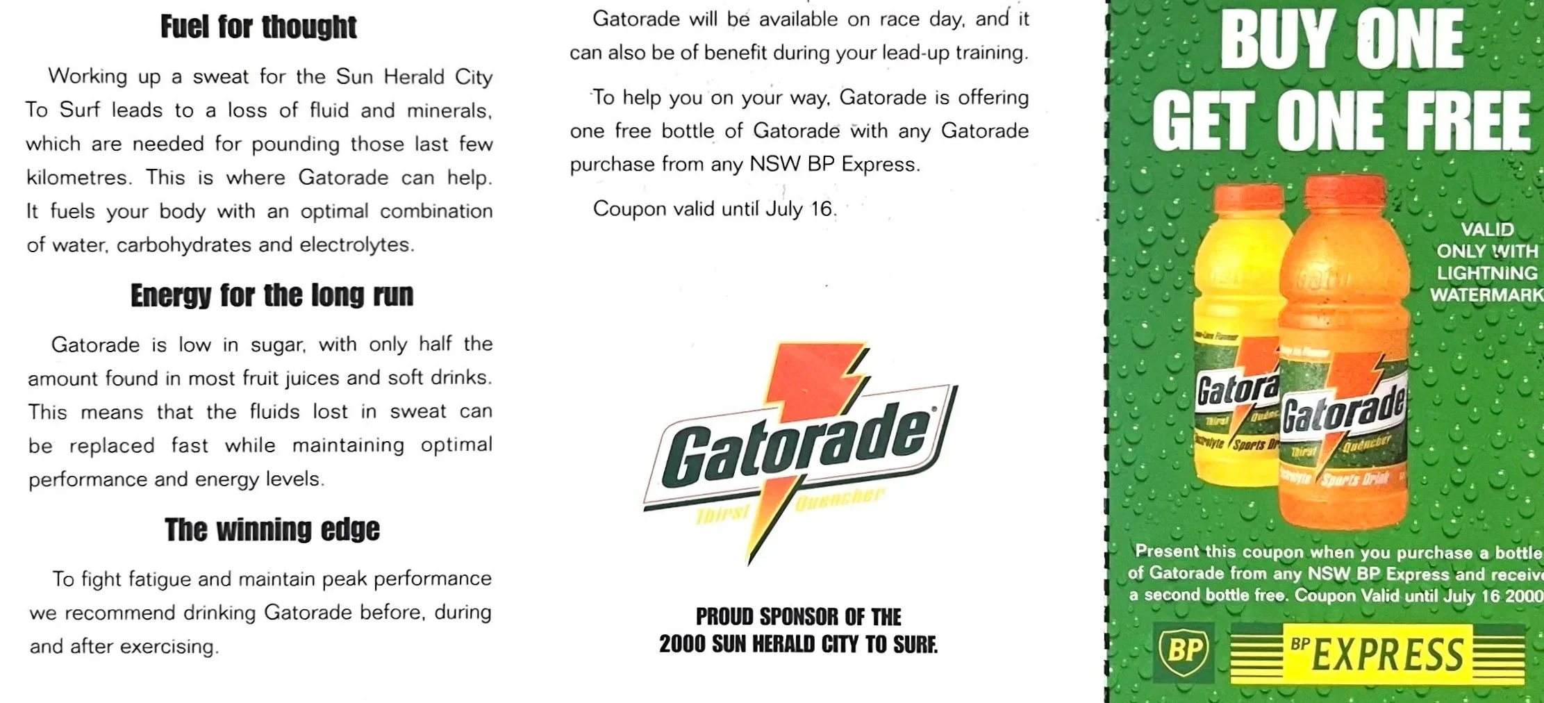 Foote Cone and Belding : Gatorade : Copywriter: Honey Hartley Art Director Ed Emanuele Creative Director Michael Symons