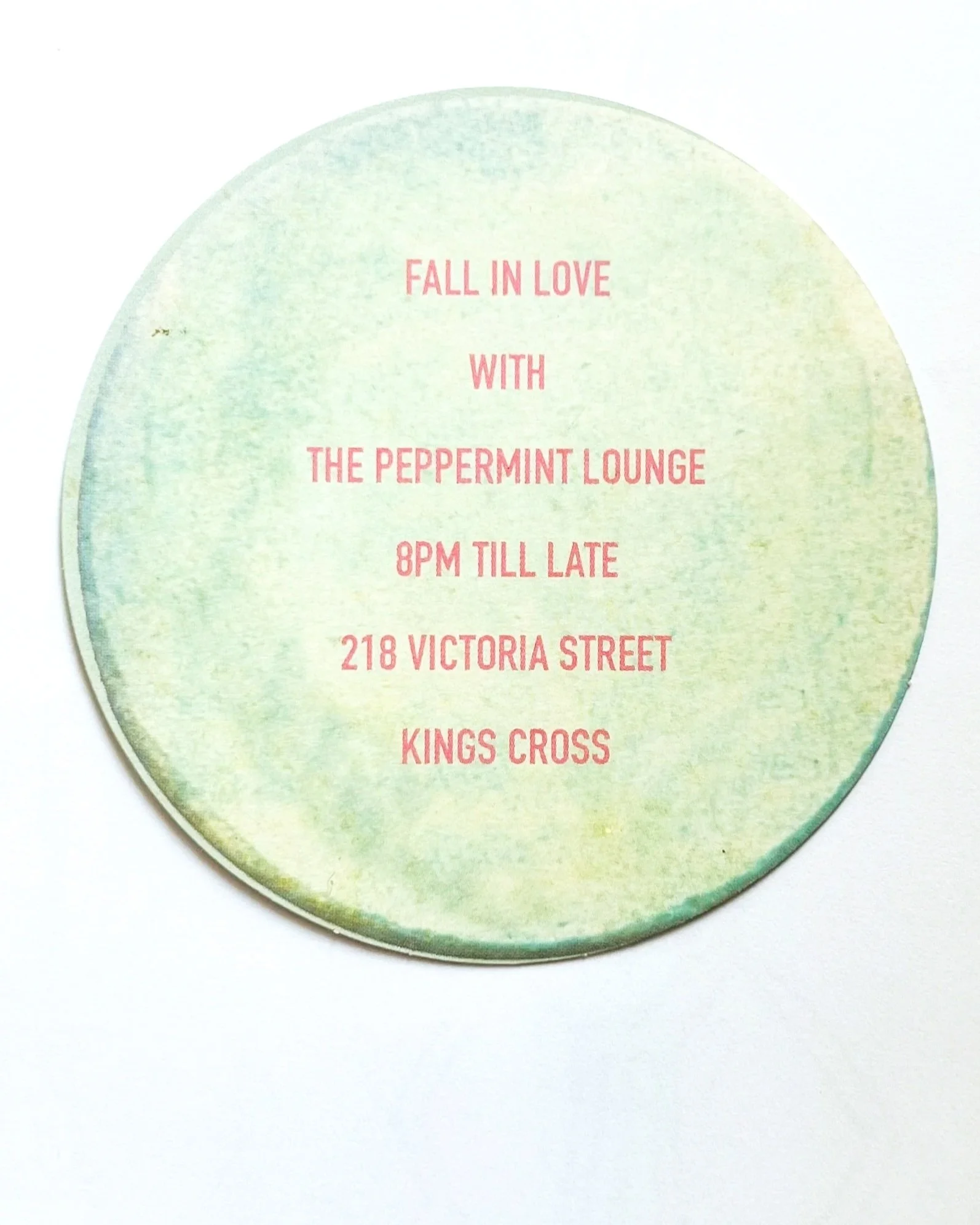 Peppermint Lounge Promo Flyer: Art Director/ Writer Honey Hartley 