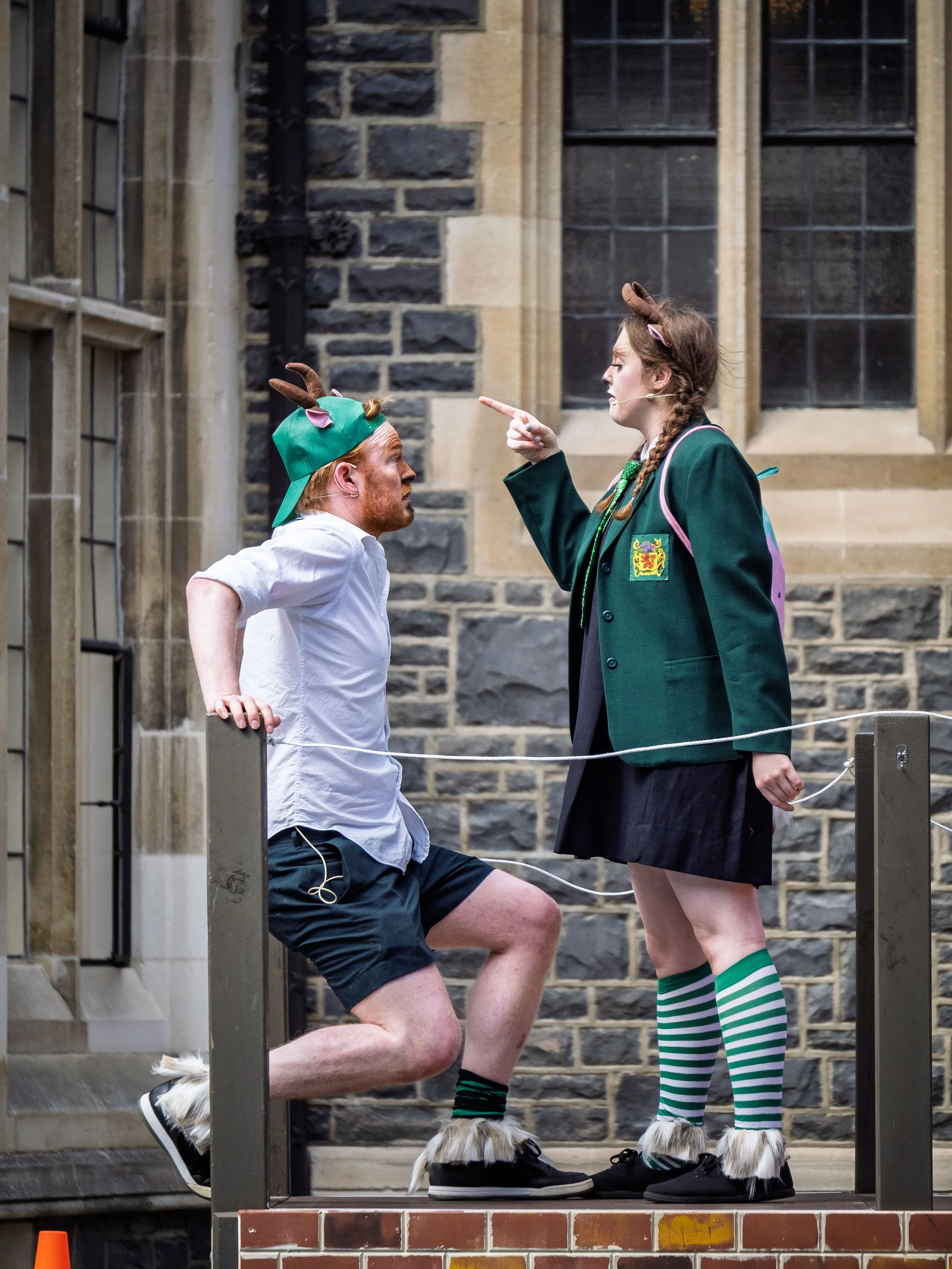 Alex Robinson as Osmin Billy Goat, Elizabeth Ellison as Lucy Billy Goat.

Photograph ©️ Wei Li Jiang for Toi Toi Opera 2025