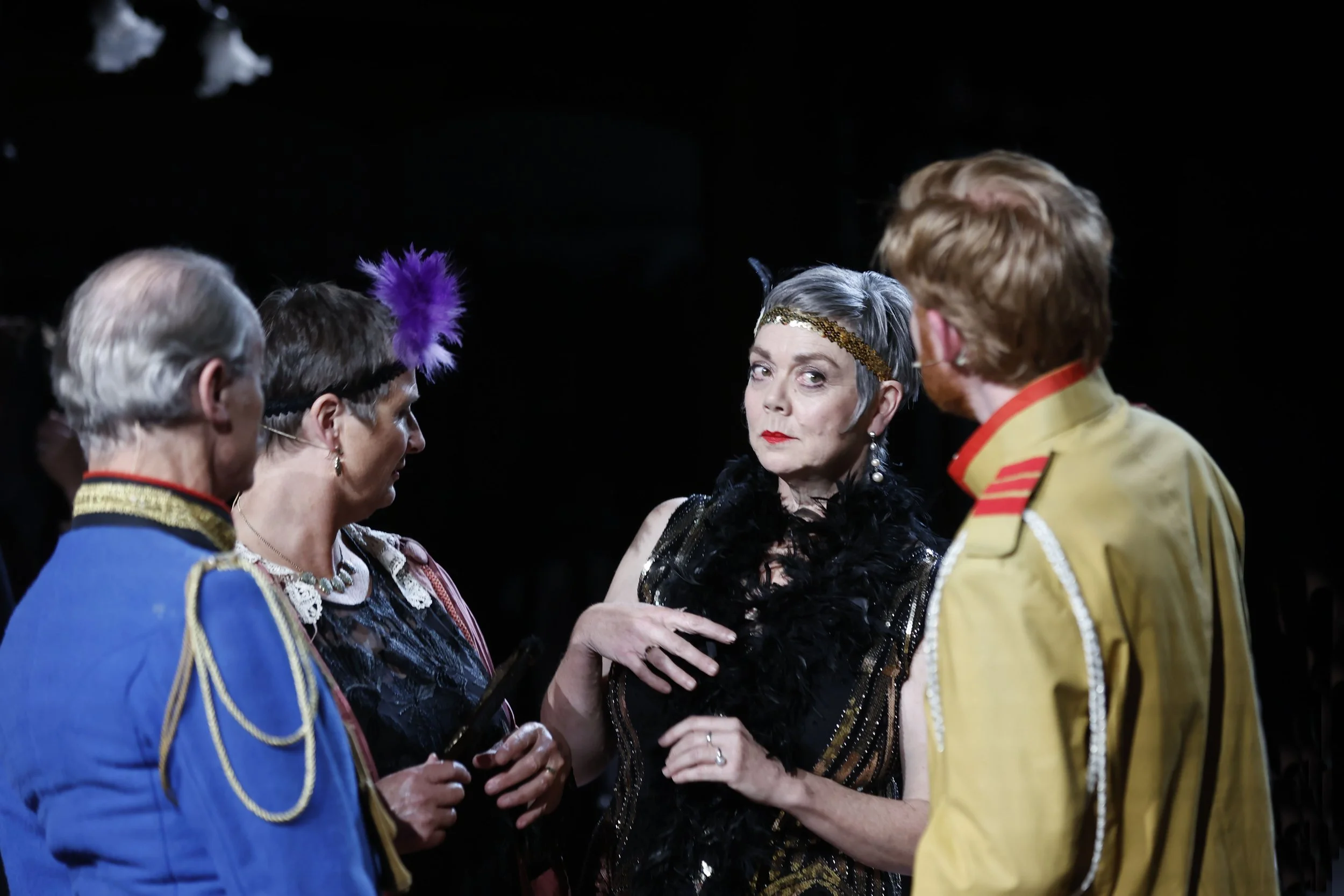 Warwick Shillito (Baron Zeta), Louisa Pilkington (Praskovia), Ingrid Gunby (Margot), and Alex Robinson (Dominik Bogdanovich)