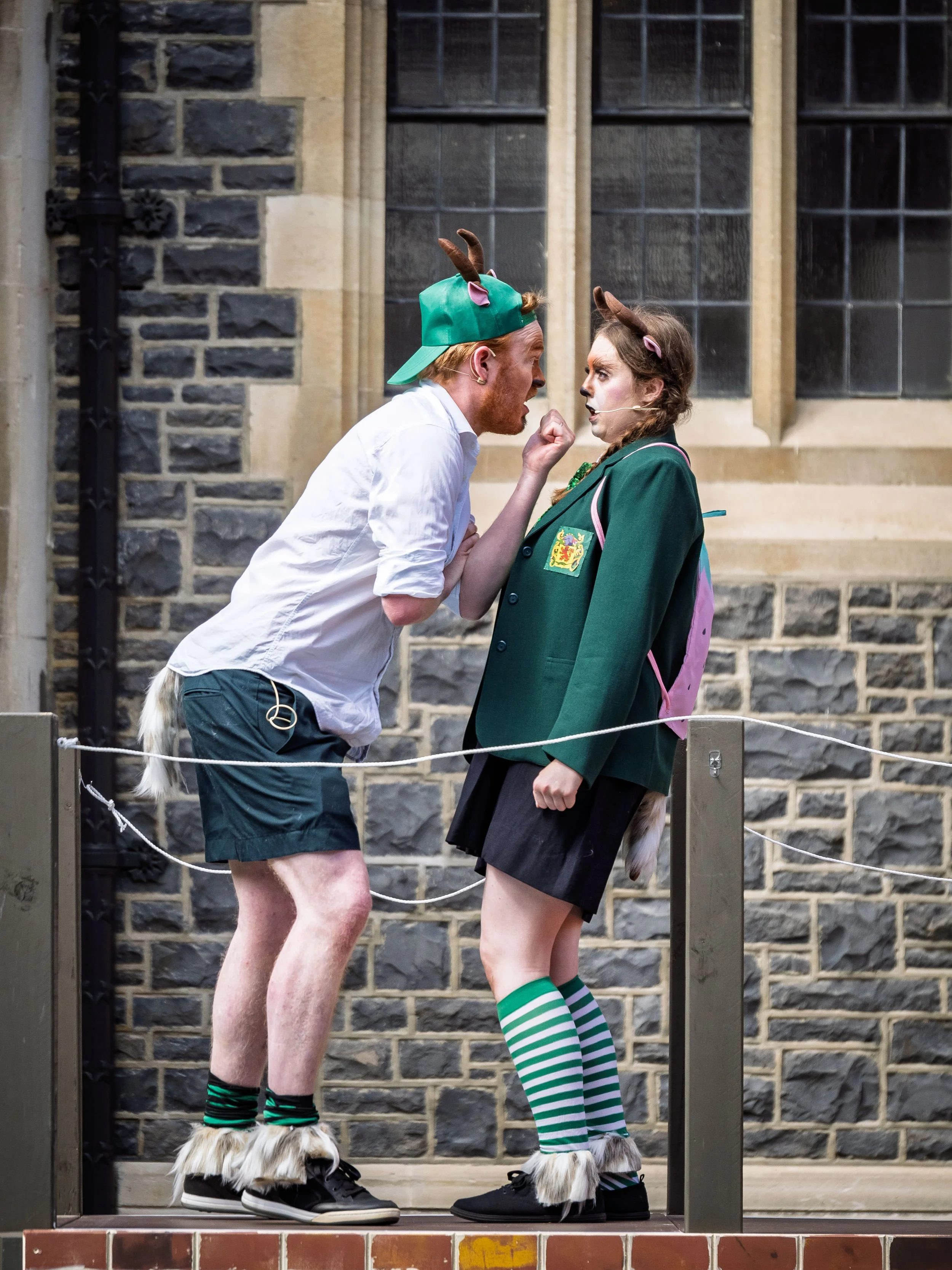 Alex Robinson as Osmin Billy Goat, Elizabeth Ellison as Lucy Billy Goat.

Photograph ©️ Wei Li Jiang for Toi Toi Opera 2025
