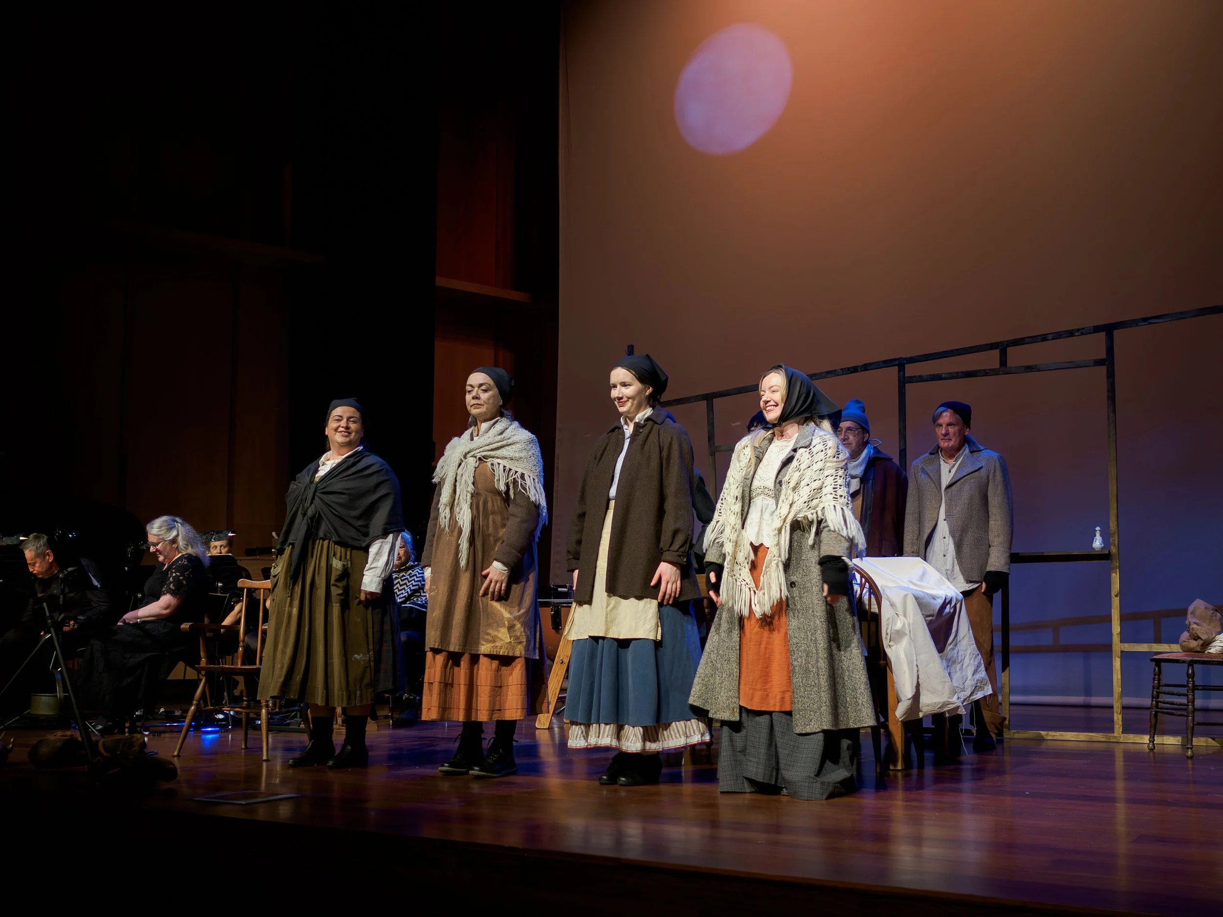 Curtain Call - Keening Women, L to R: Emma Summers, Ingrid Gunby, Anna Engelbrecht, and Katherine Doig
