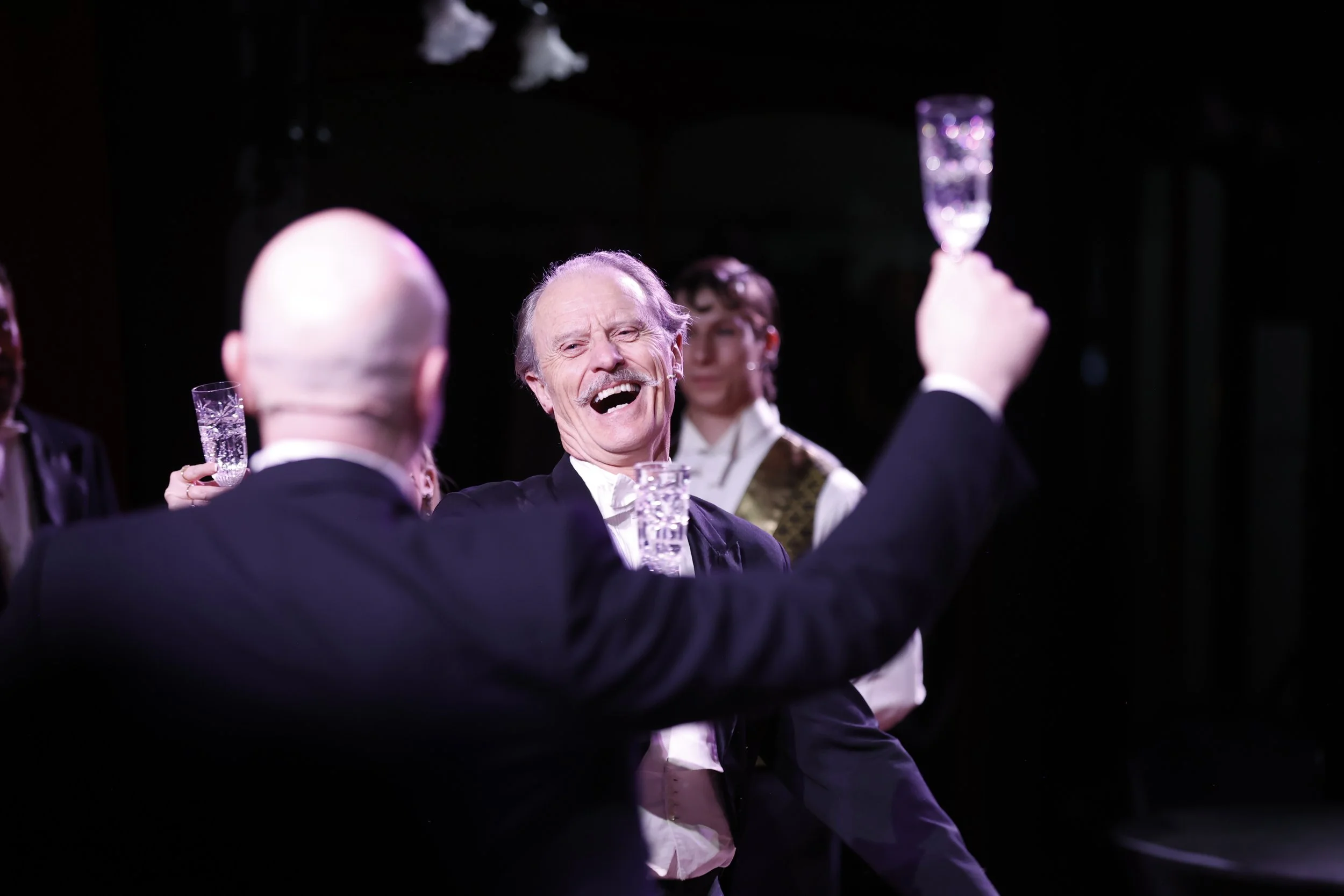 Andrew Grenon (Danilo), Warwick Shillito (Baron Zeta), and Jack Mould (Njegus)