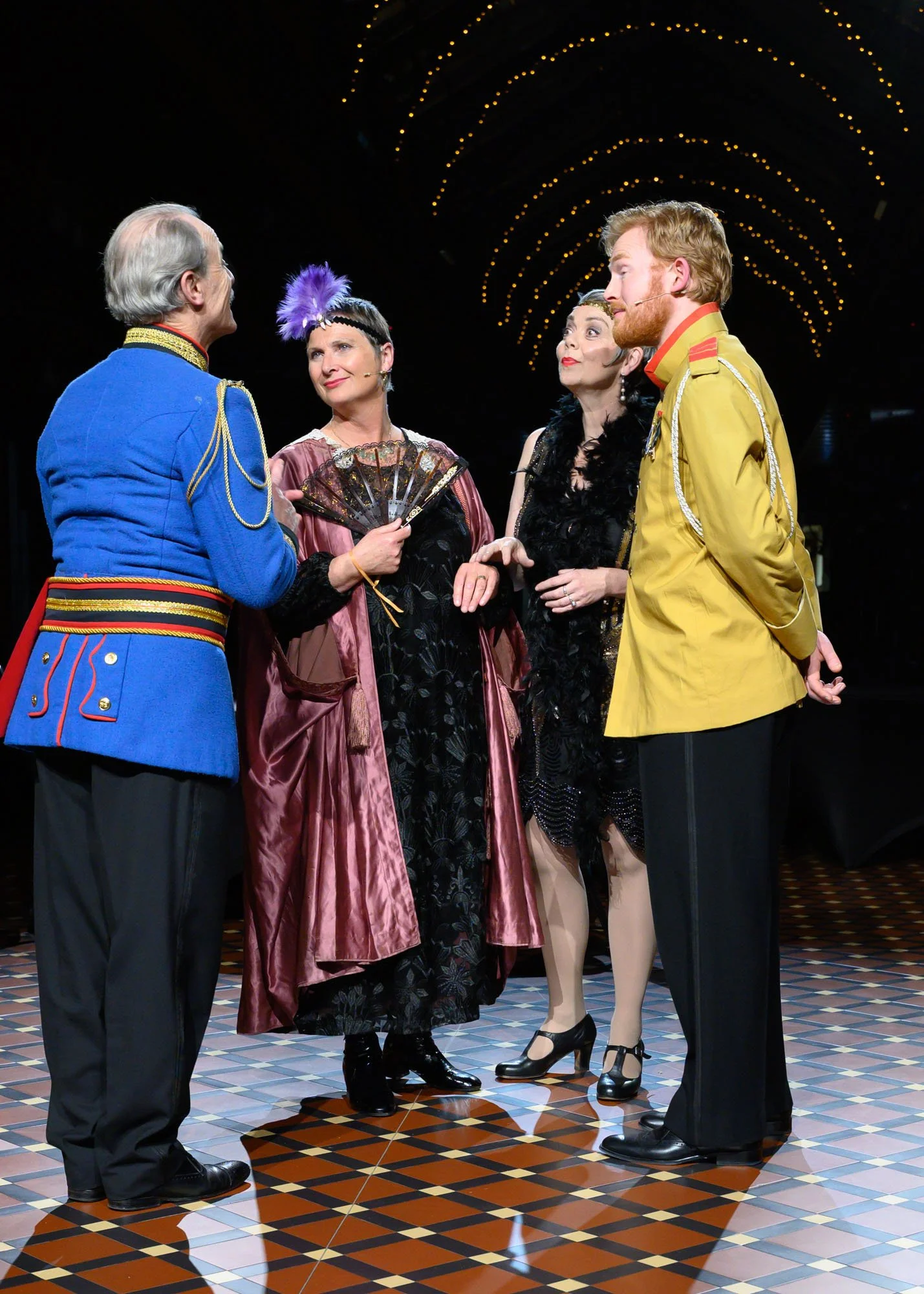 Warwick Shillito (Baron Zeta), Louisa Pilkington (Praskovia), Ingrid Gunby (Margot), and Alex Robinson (Bogdanovich)