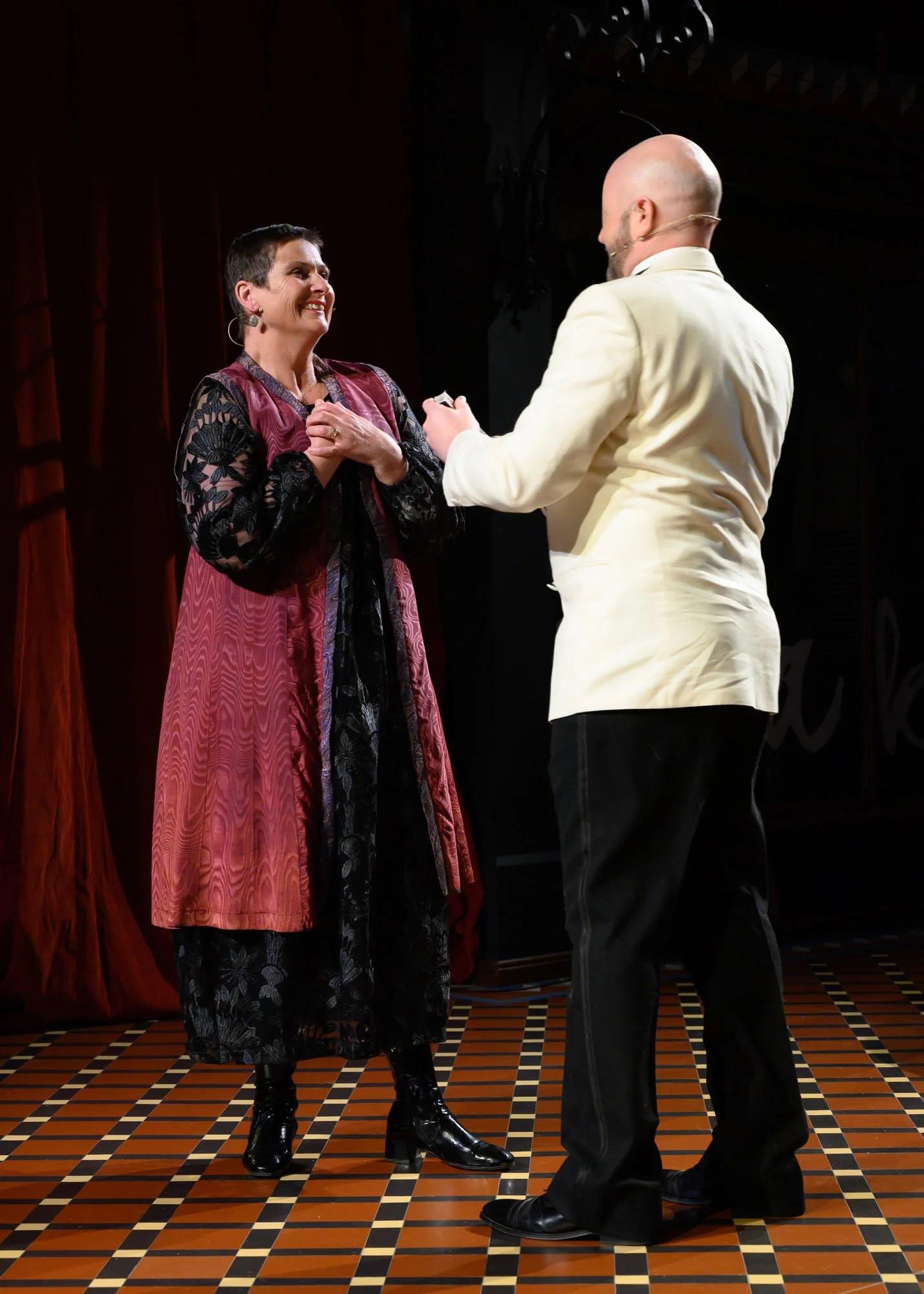 Louisa Pilkington (Praskovia) and Andrew Grenon (Danilo)