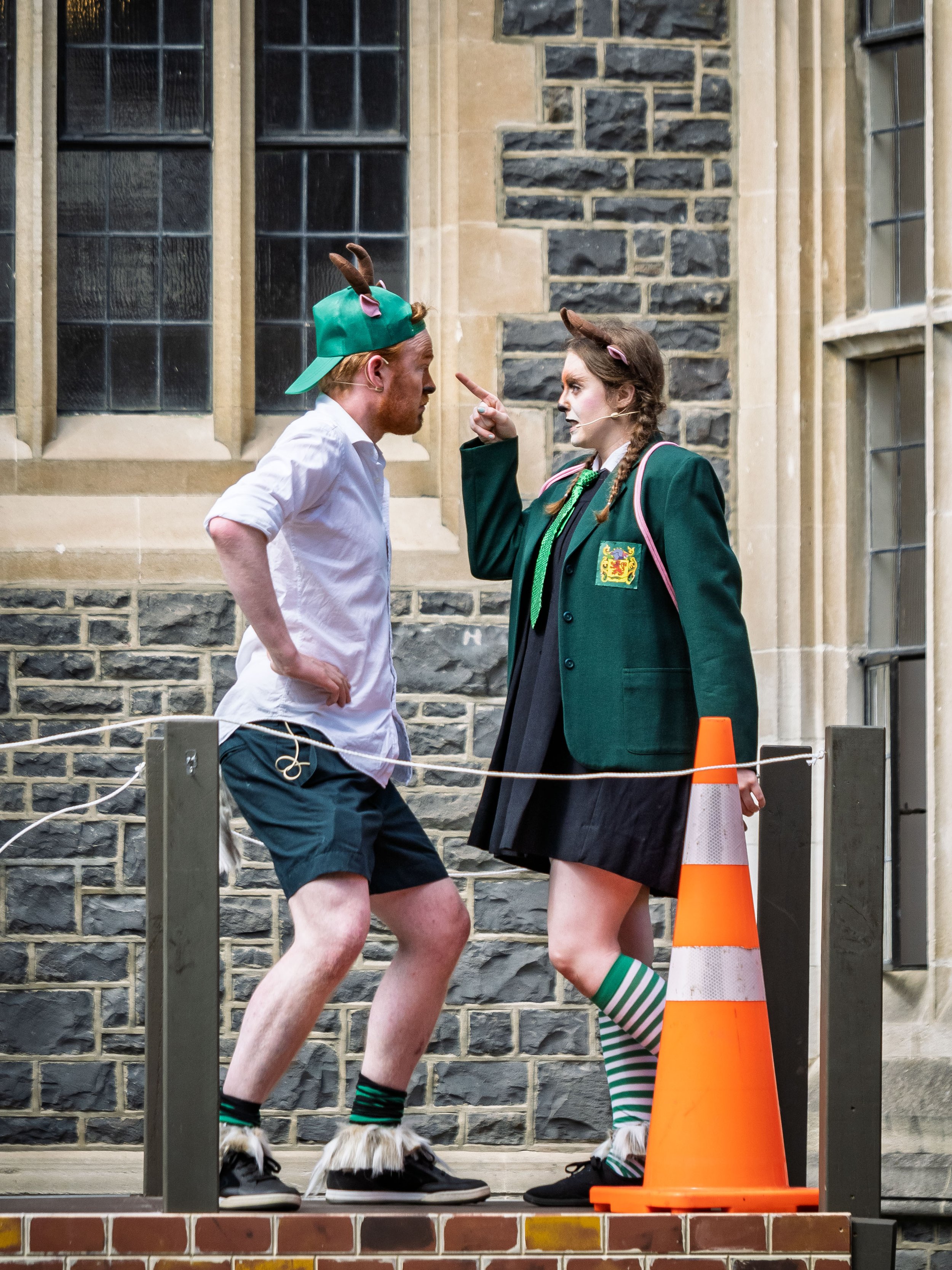 Alex Robinson as Osmin Billy Goat, Elizabeth Ellison as Lucy Billy Goat.

Photograph ©️ Wei Li Jiang for Toi Toi Opera 2025
