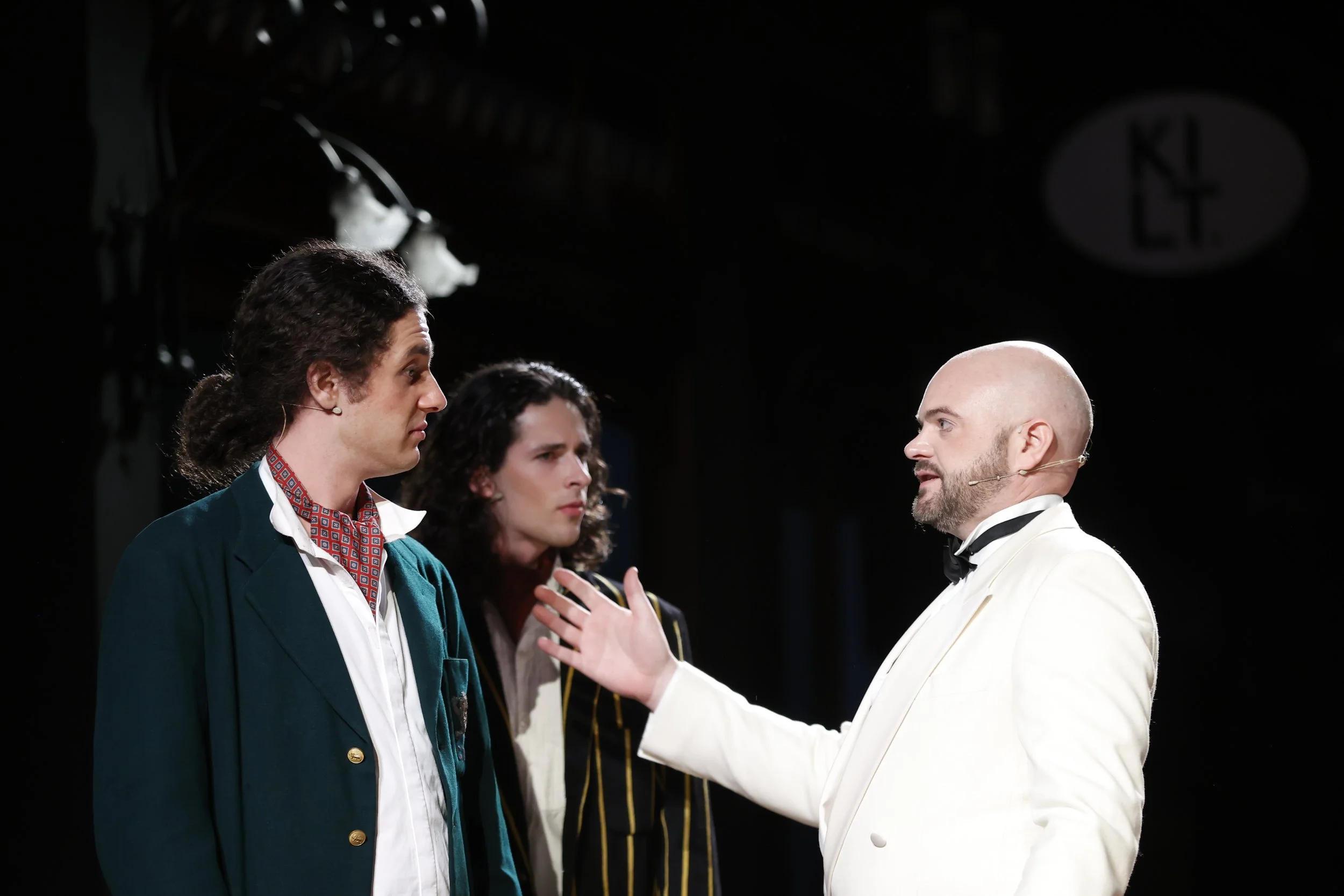 Kahu Gray (Viscount Nicolas Cascada), Conrad Goddard (Raoul de St. Brioche), and Andrew Grenon (Danilo)