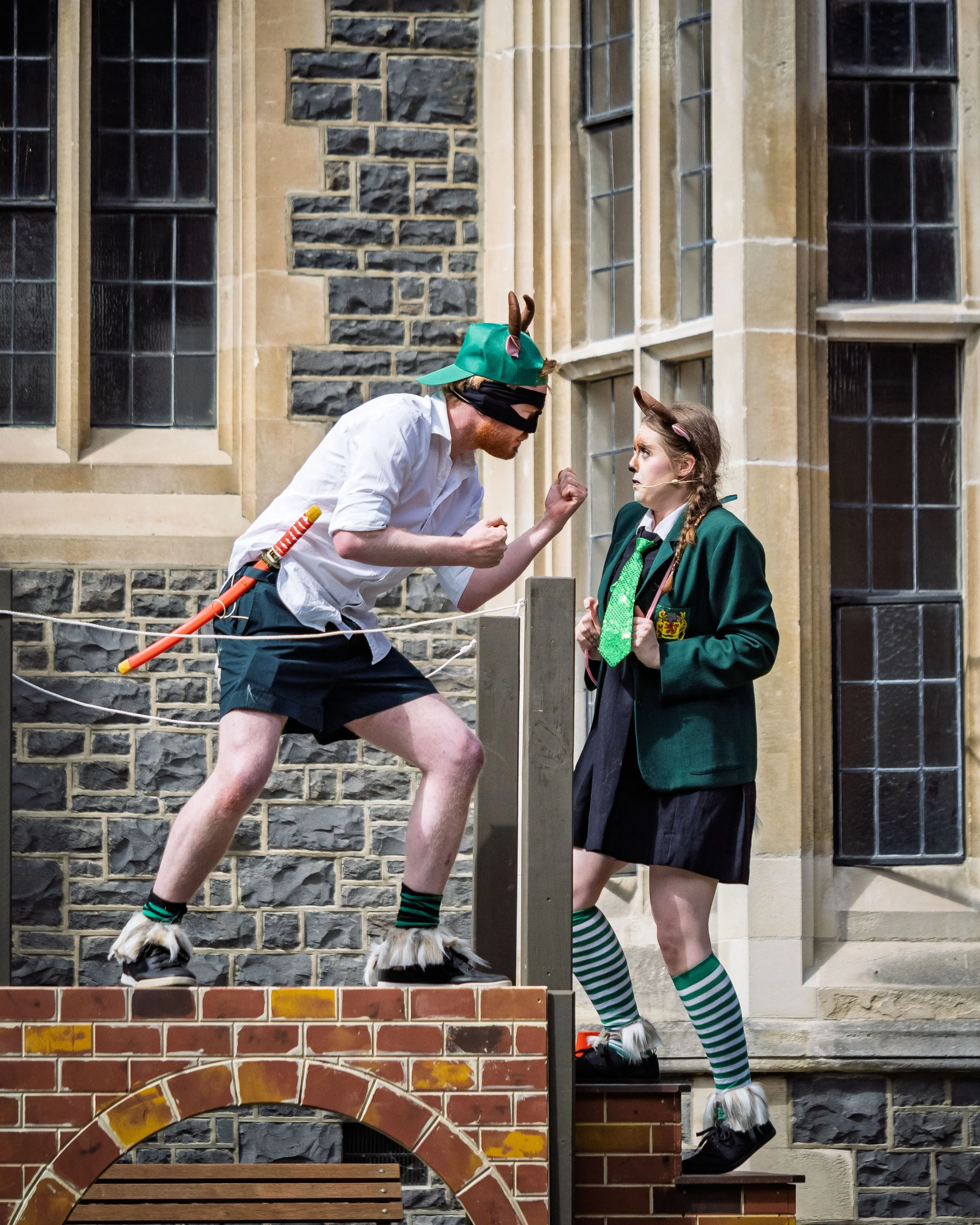Alex Robinson as Osmin Billy Goat, Elizabeth Ellison as Lucy Billy Goat.

Photograph ©️ Wei Li Jiang for Toi Toi Opera 2025