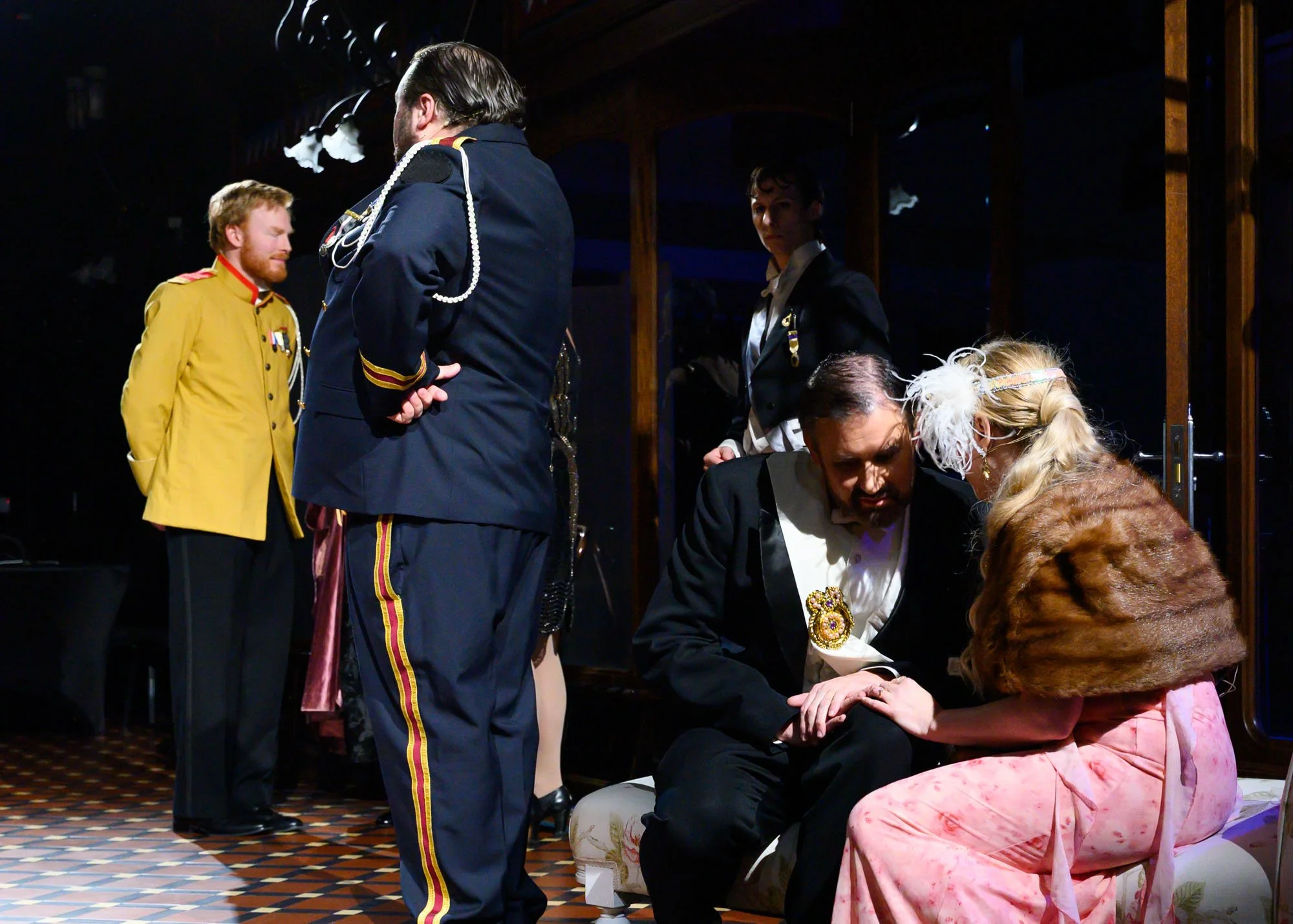 Alex Robinson (Bogdanovich), David Moseley (Kromov), Nigel Withington (Camille de Rosillon) and Katherine Doig (Valencienne)