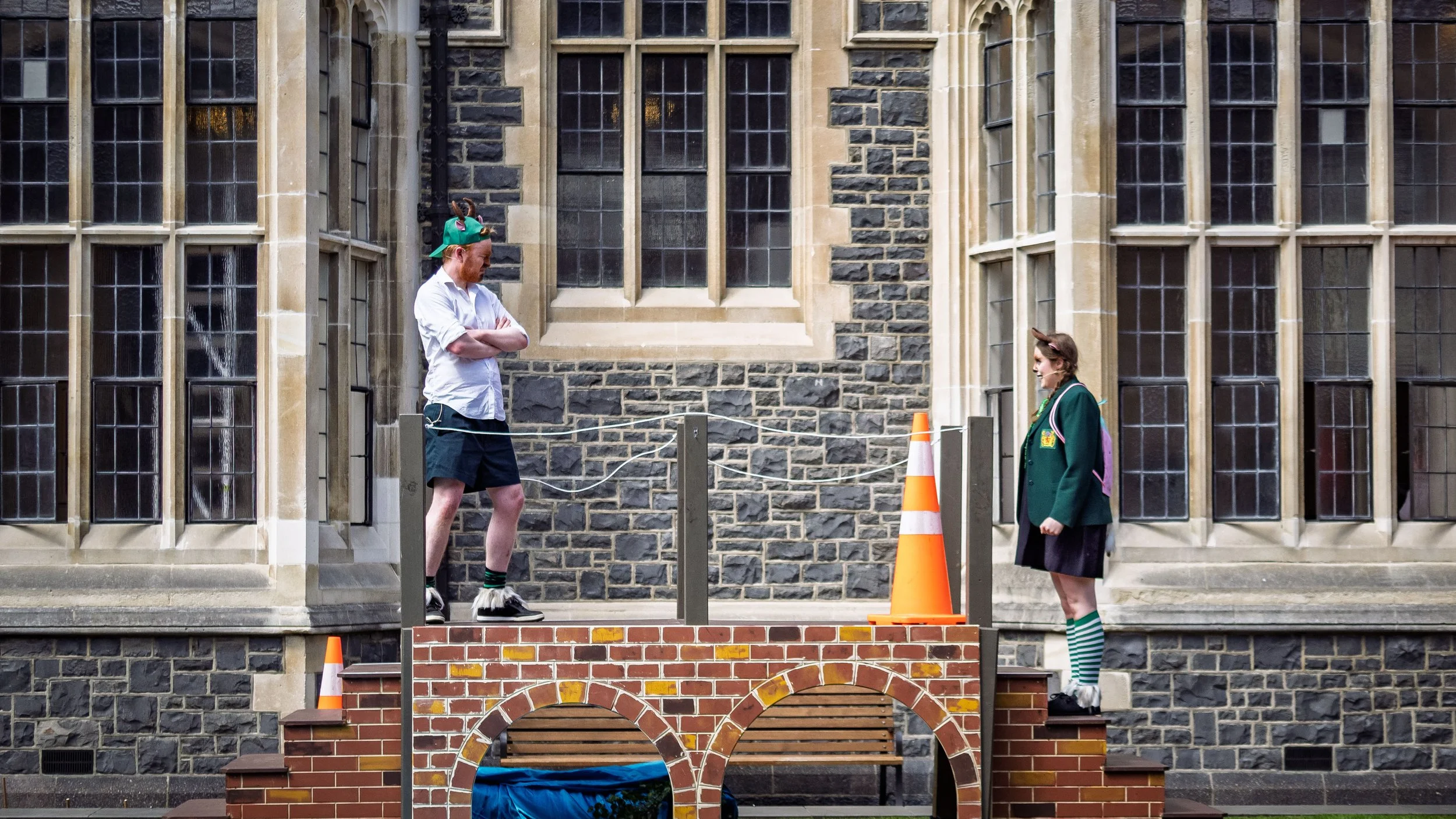 Alex Robinson as Osmin Billy Goat, Elizabeth Ellison as Lucy Billy Goat.

Photograph ©️ Wei Li Jiang for Toi Toi Opera 2025