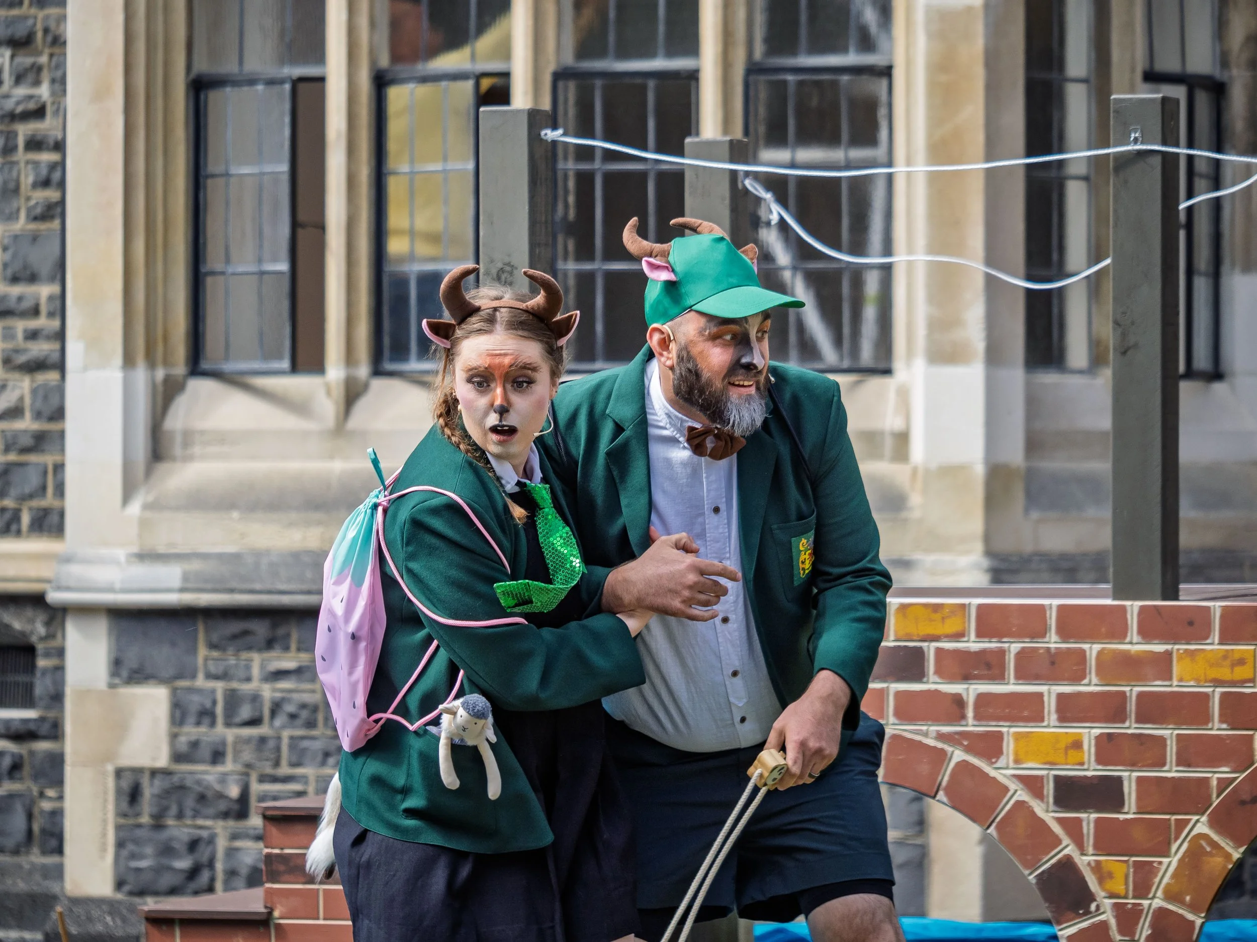 Elizabeth Ellison as Lucy Billy Goat, Thomas Woodfield as Ernesto Billy Goat.

Photograph ©️ Wei Li Jiang for Toi Toi Opera 2025