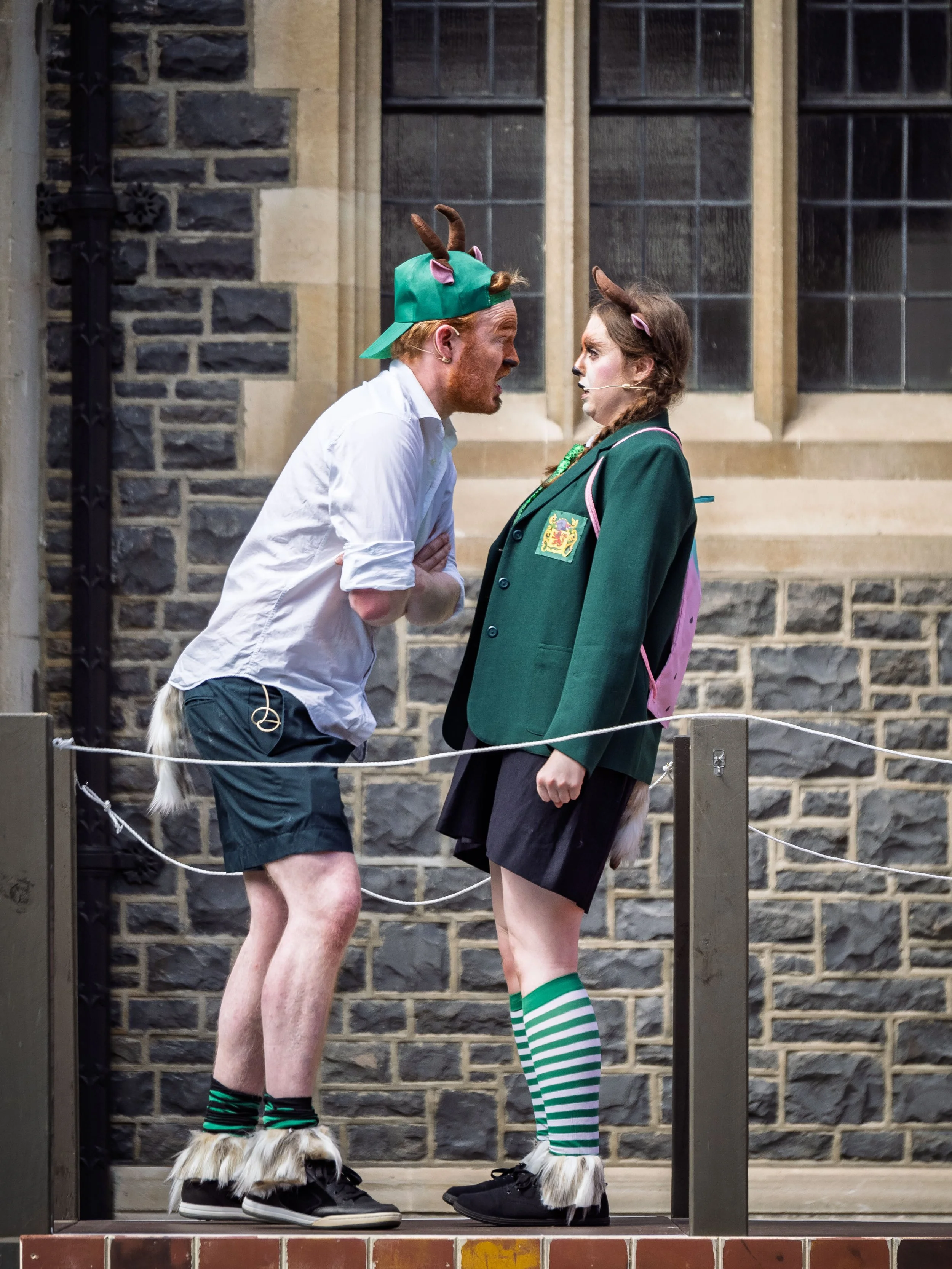 Alex Robinson as Osmin Billy Goat, Elizabeth Ellison as Lucy Billy Goat.

Photograph ©️ Wei Li Jiang for Toi Toi Opera 2025