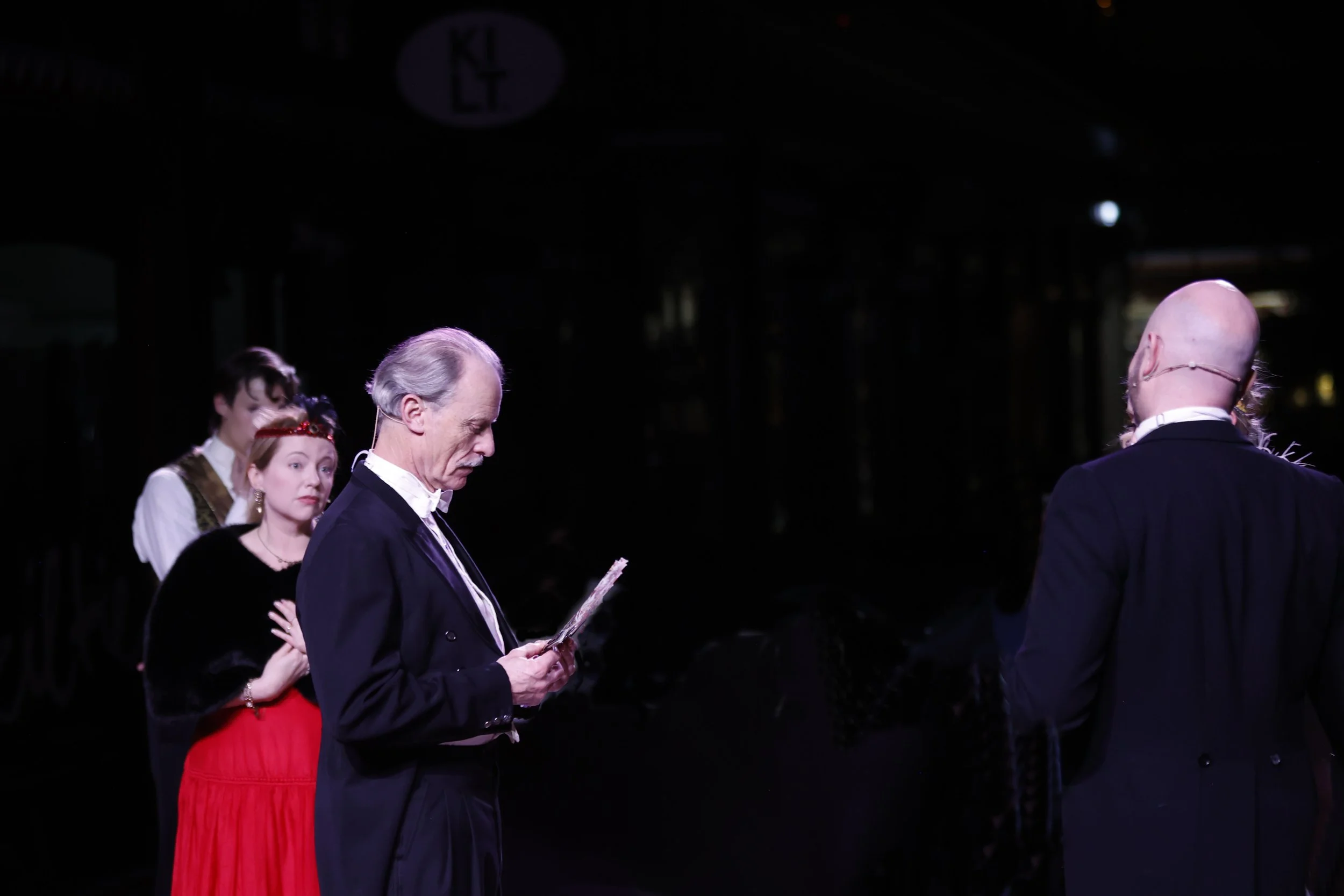 Jack Mould (Njegus), Katherine Doig (Valencienne), Warwick Shillito (Baron Zeta), and Andrew Grenon (Danilo)
