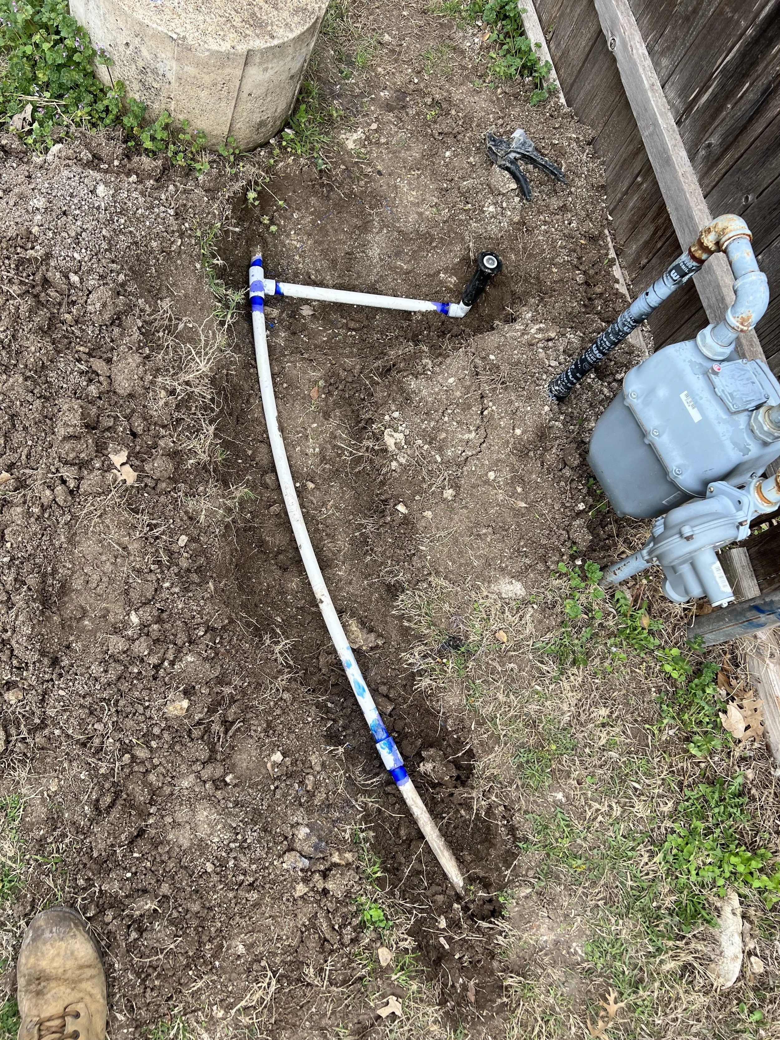 Sprinkler repair work