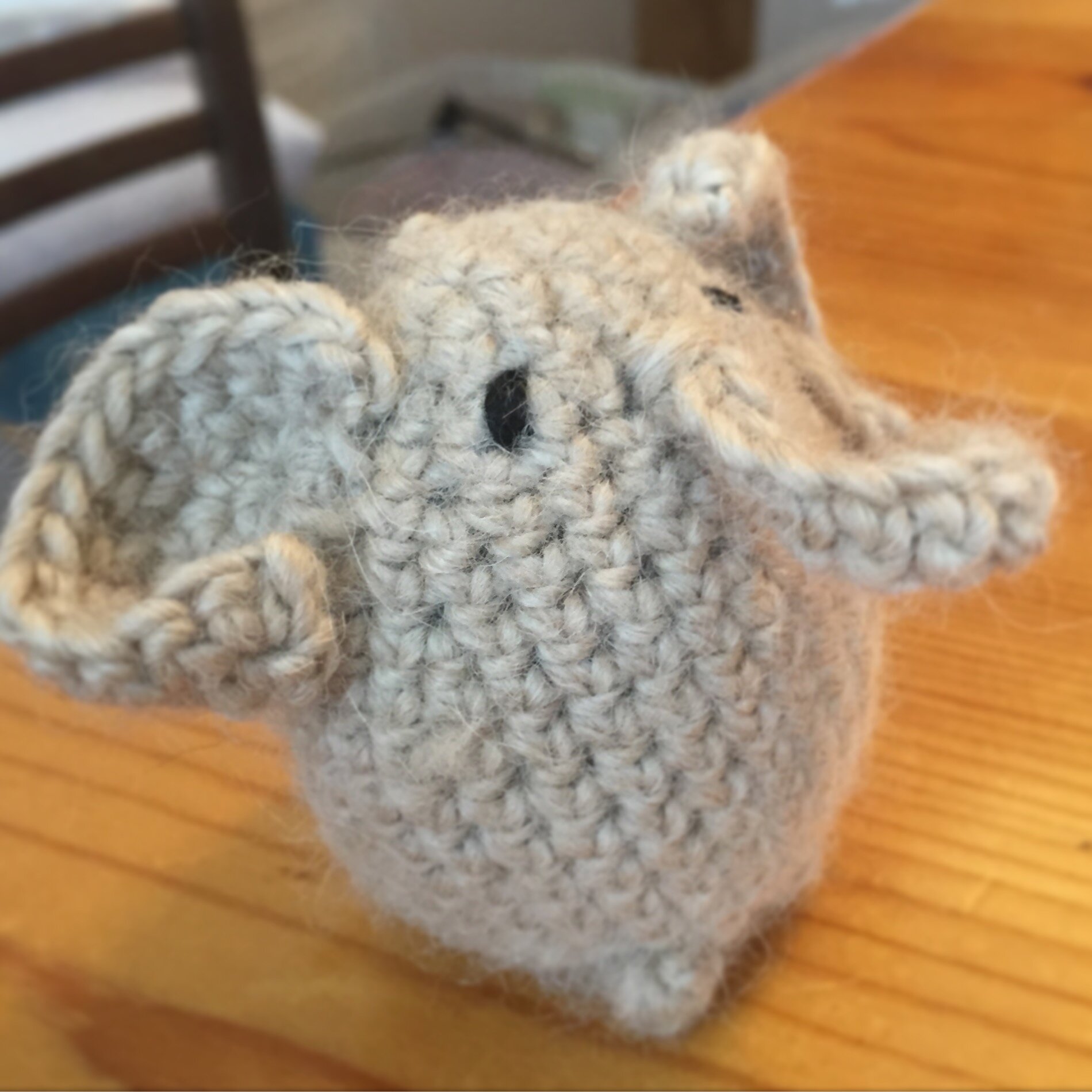 wee tiny elephant, crocheted