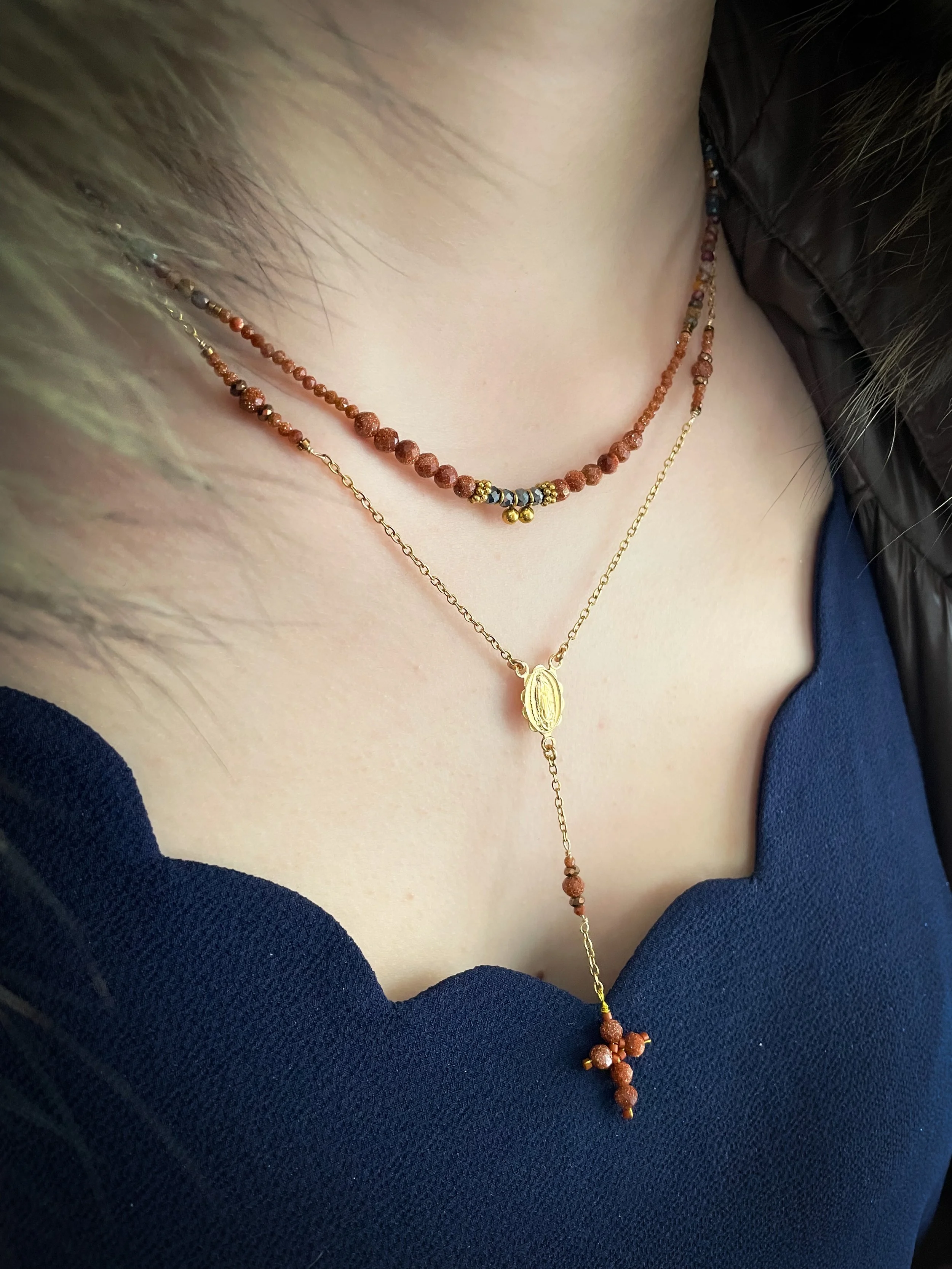 Le sautoir Précieux Pierre de sable