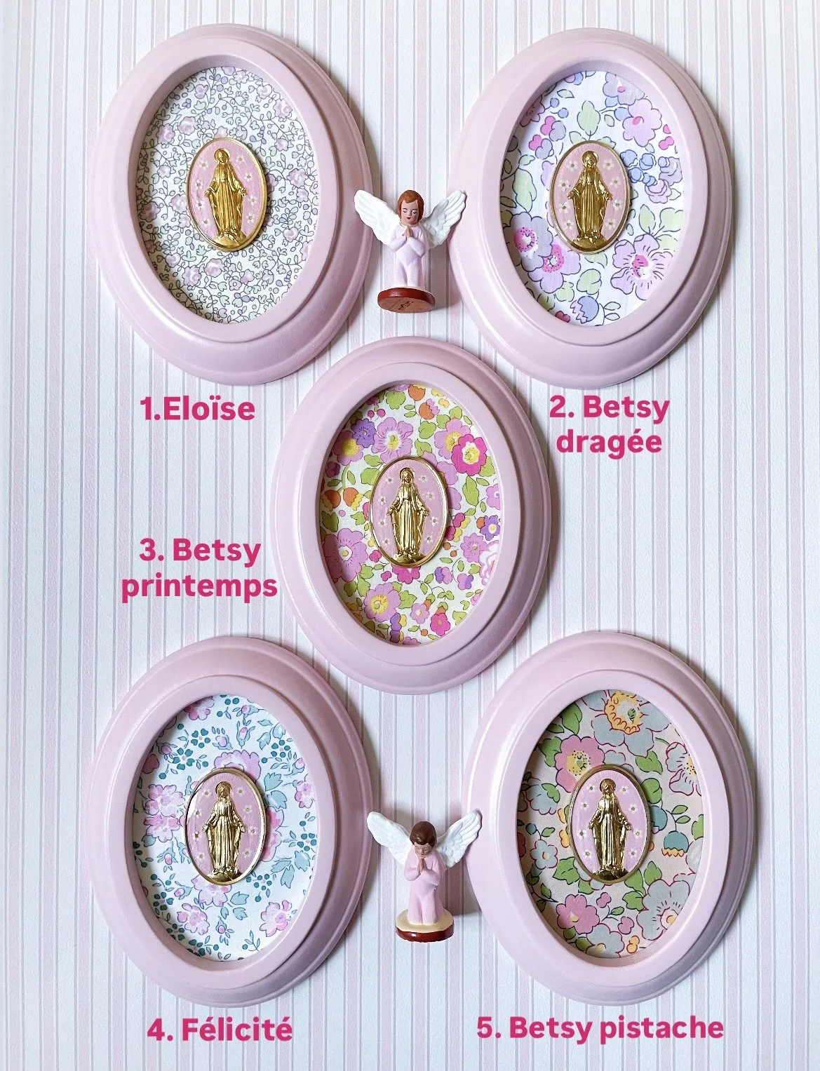 Cadre rose médaille miraculeuse