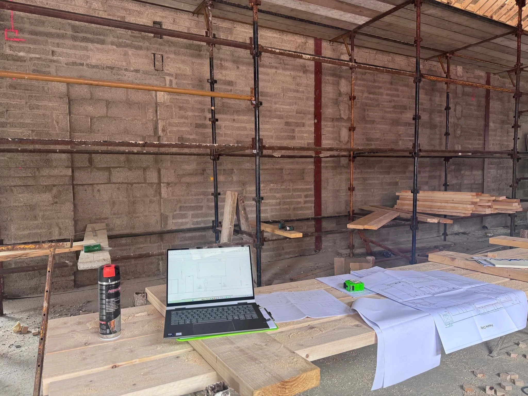 We don't talk much about our AV installations for churches, but we love to be part of them. 

Our technician Richard recently joined the electrician working on Derg Parish Church ahead of the build's first fix to mark out the technology plan on the b