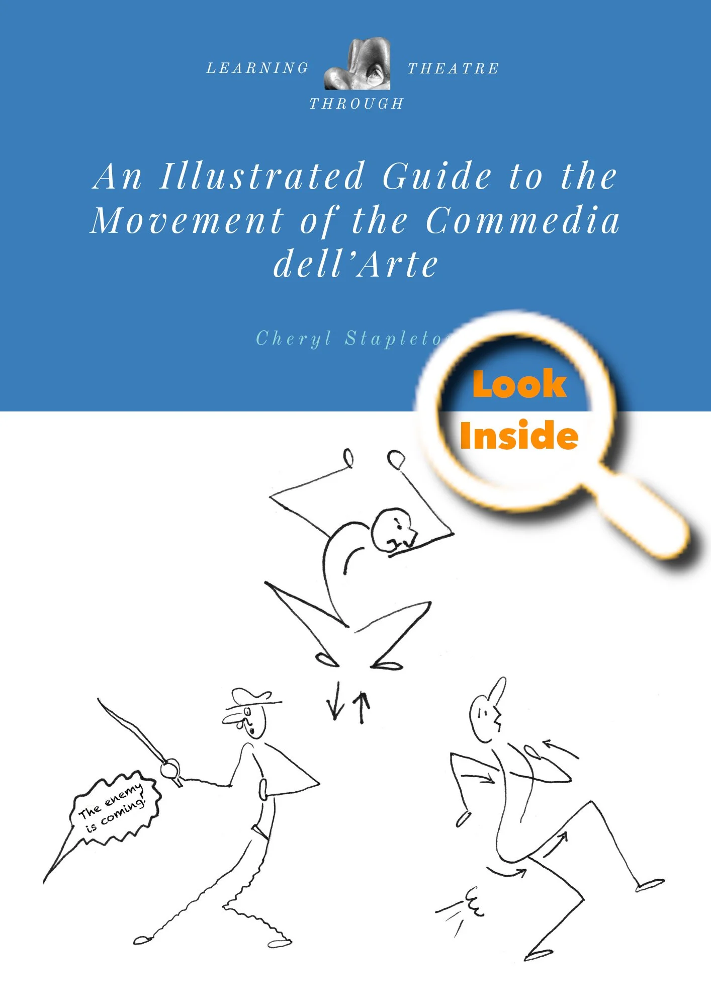 the cover image of three sketched characters and wording and look inside icon