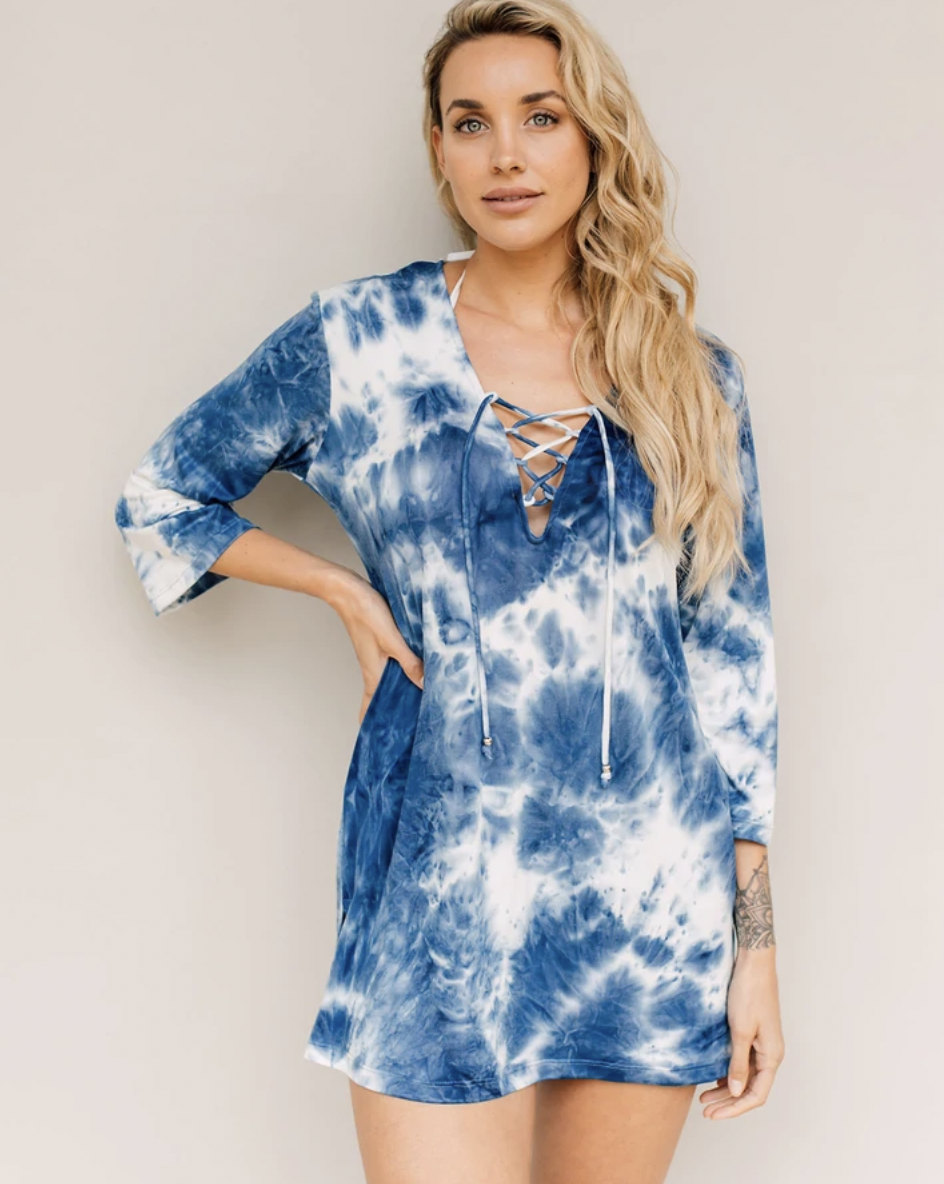 Tie Dye Lace Up Tunic — Sunny J's