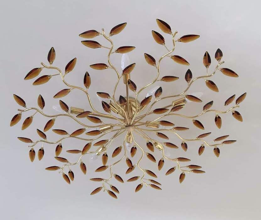 Designer ceiling lamp resembling huge flower