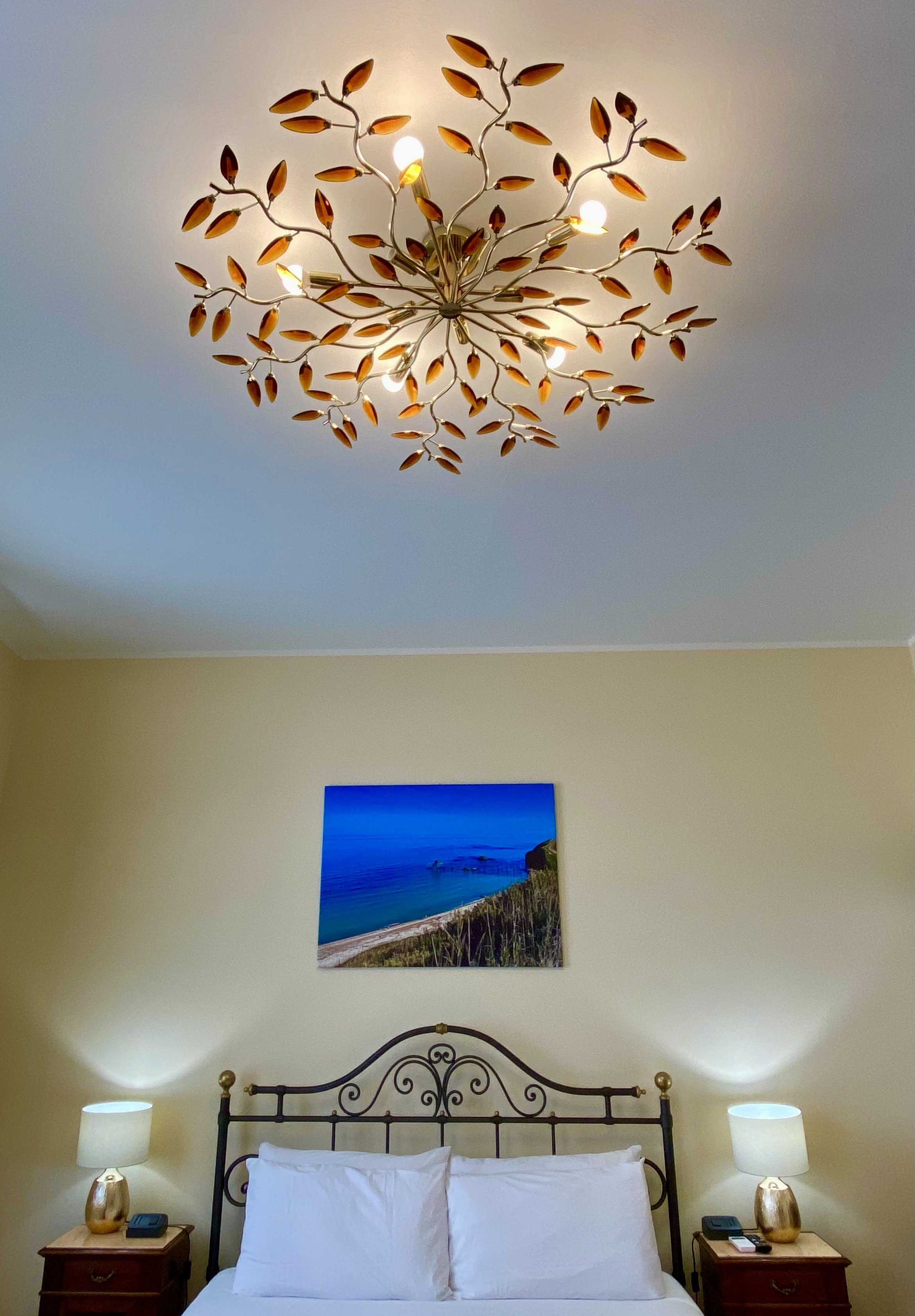 Designer ceiling lamp in Deluxe Double room