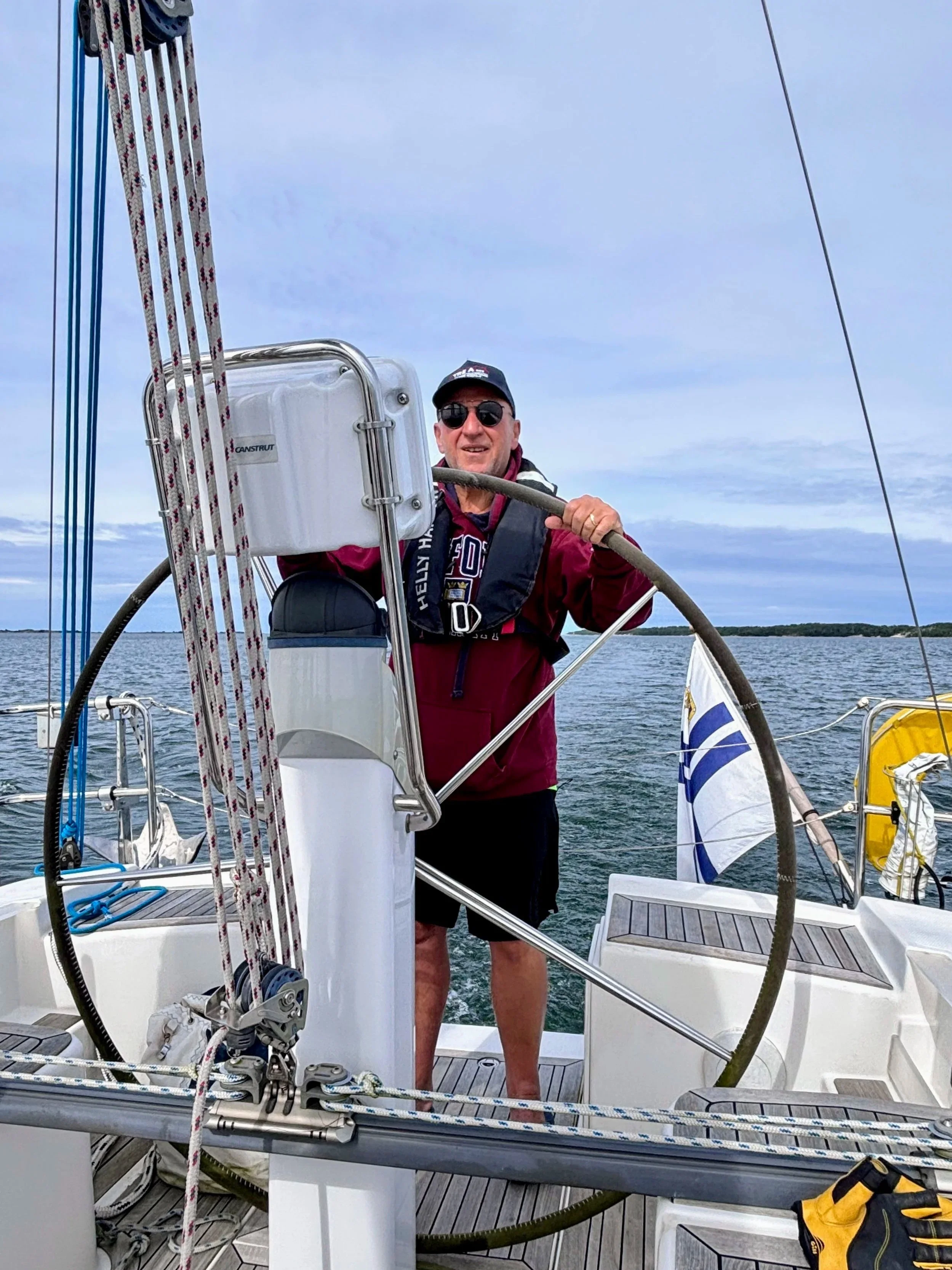 Umberto being a skipper on a sailing boat in the Archipelago Sea in Finland
