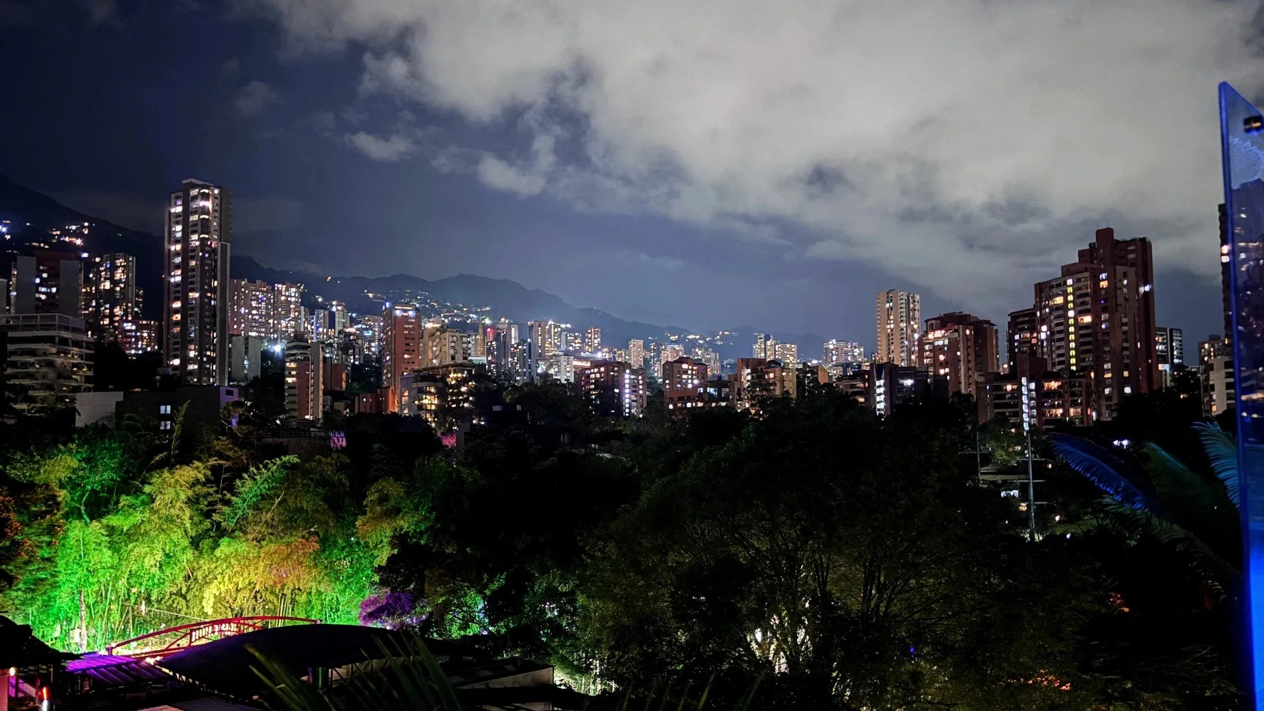 View from Enso restaurant & bar rooftop in Medellin Colombia