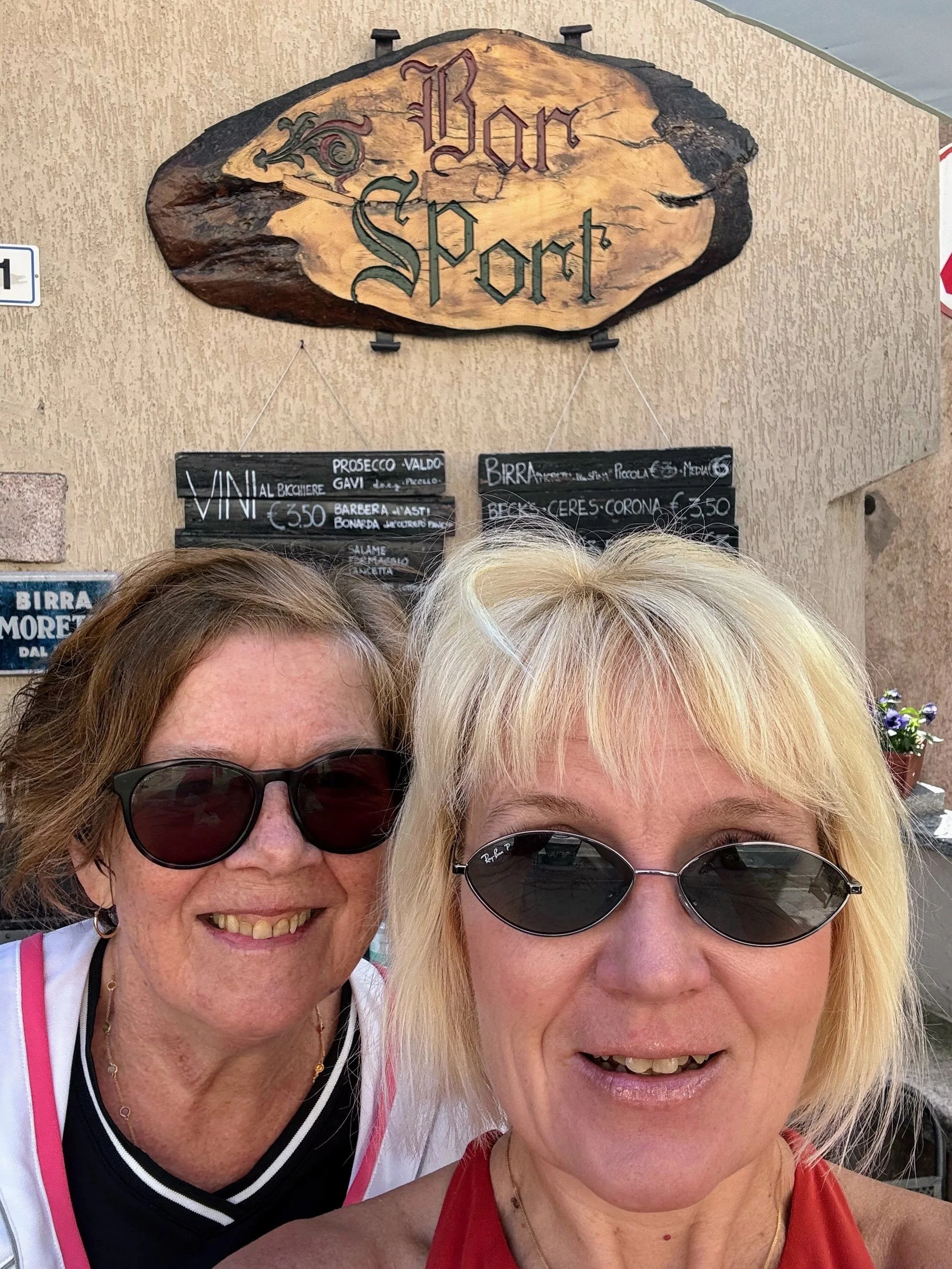 Anita and Pirjo at Bar Sport Levo Stresa Italy in 2026