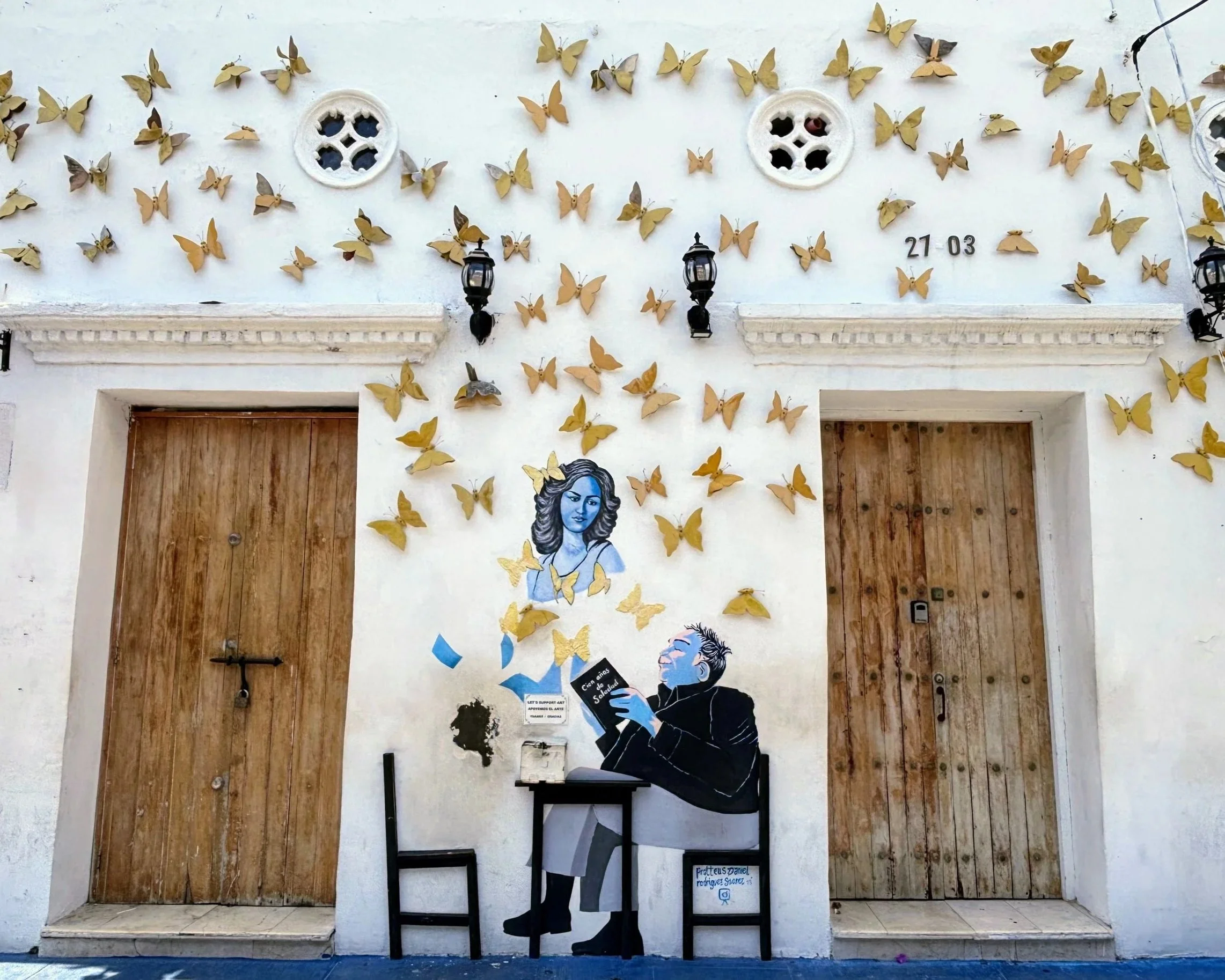 Gabriel Garcia Marquez wall in Getsemani