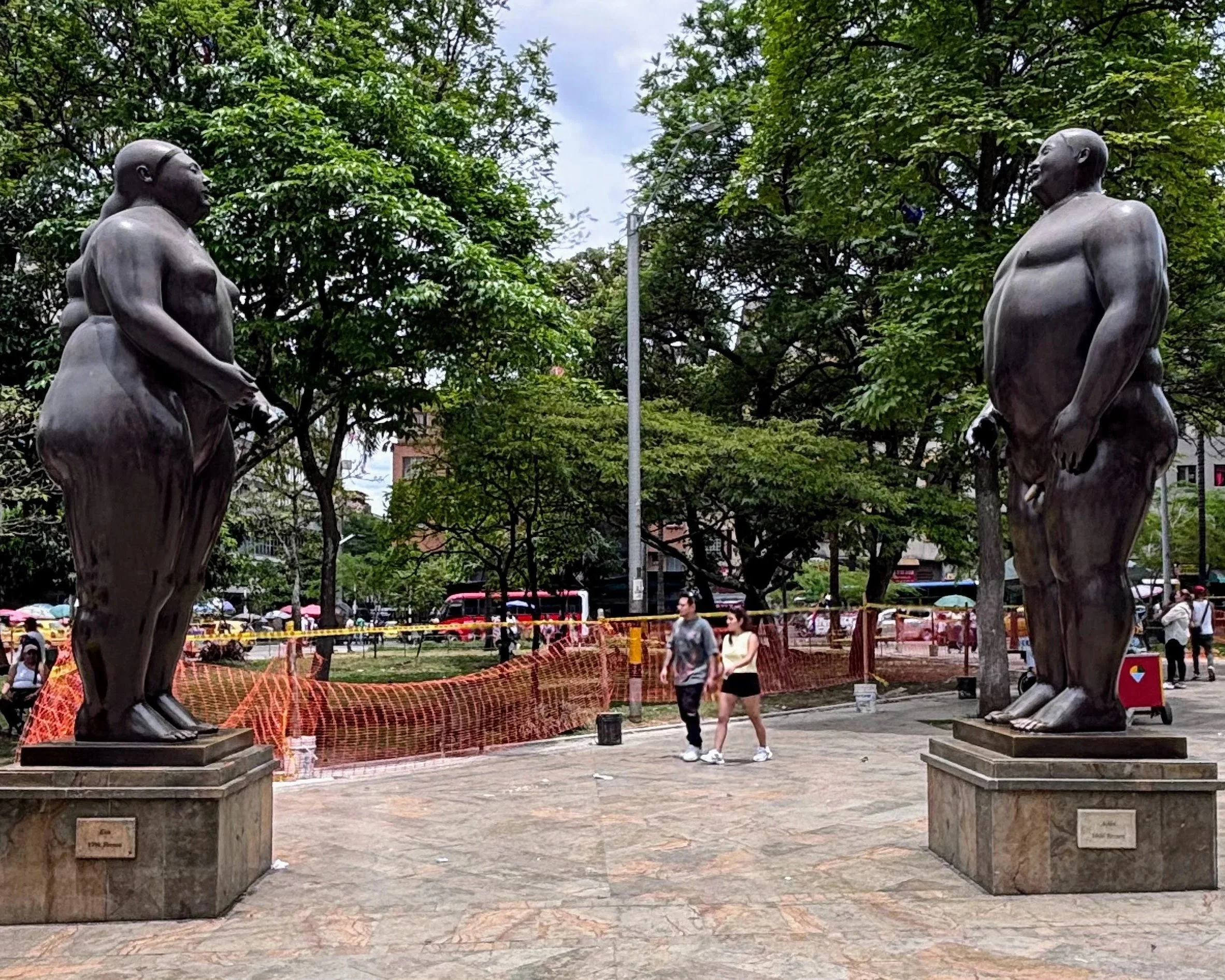 Botero sculptures at Plaza Botero in Medellin Colombia