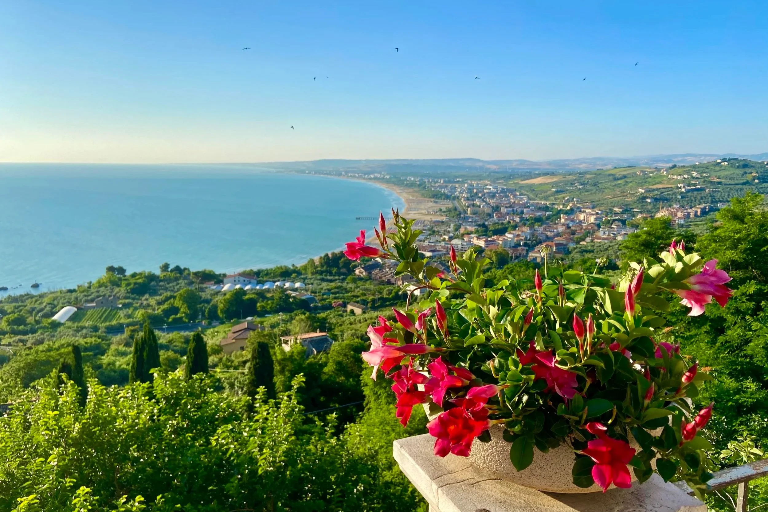 an early morning view of the gulf of Vasto in Abruzzo, a photo taken from a viewpoint in the historic city center