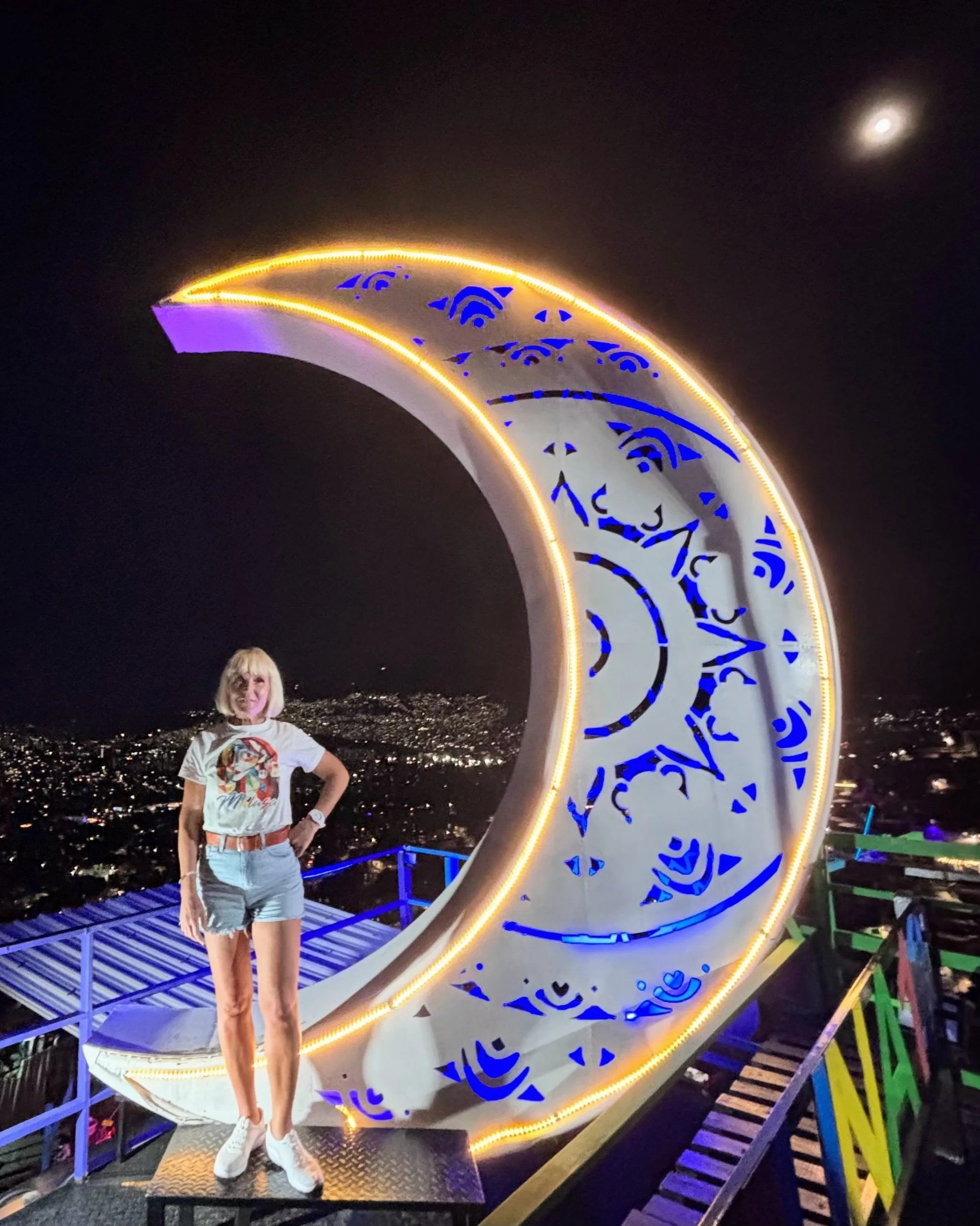 Anita at Comuna 13 viewpoint in Medellin Colombia