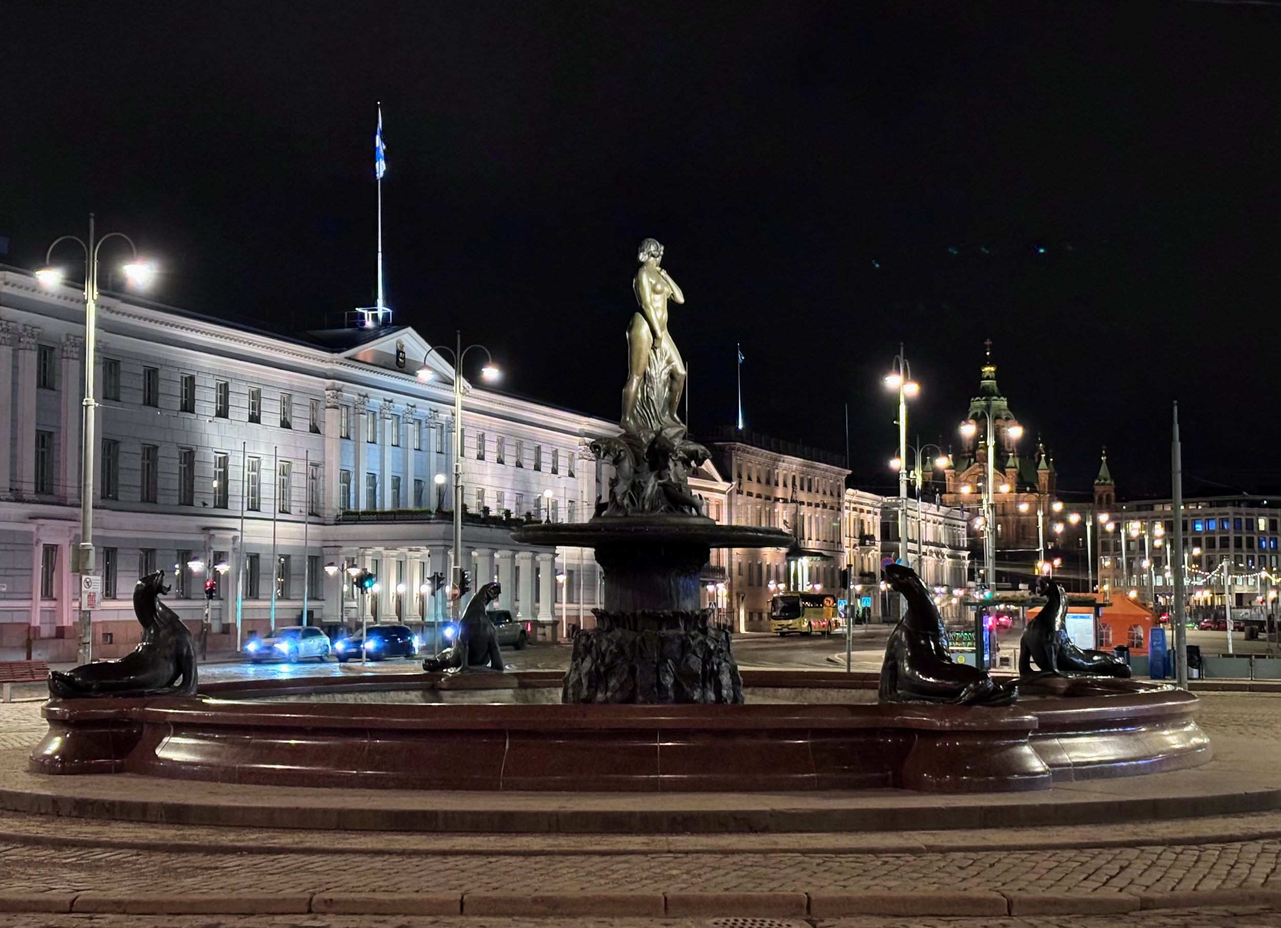 the Havis Amanda statue in the center of Helsinki