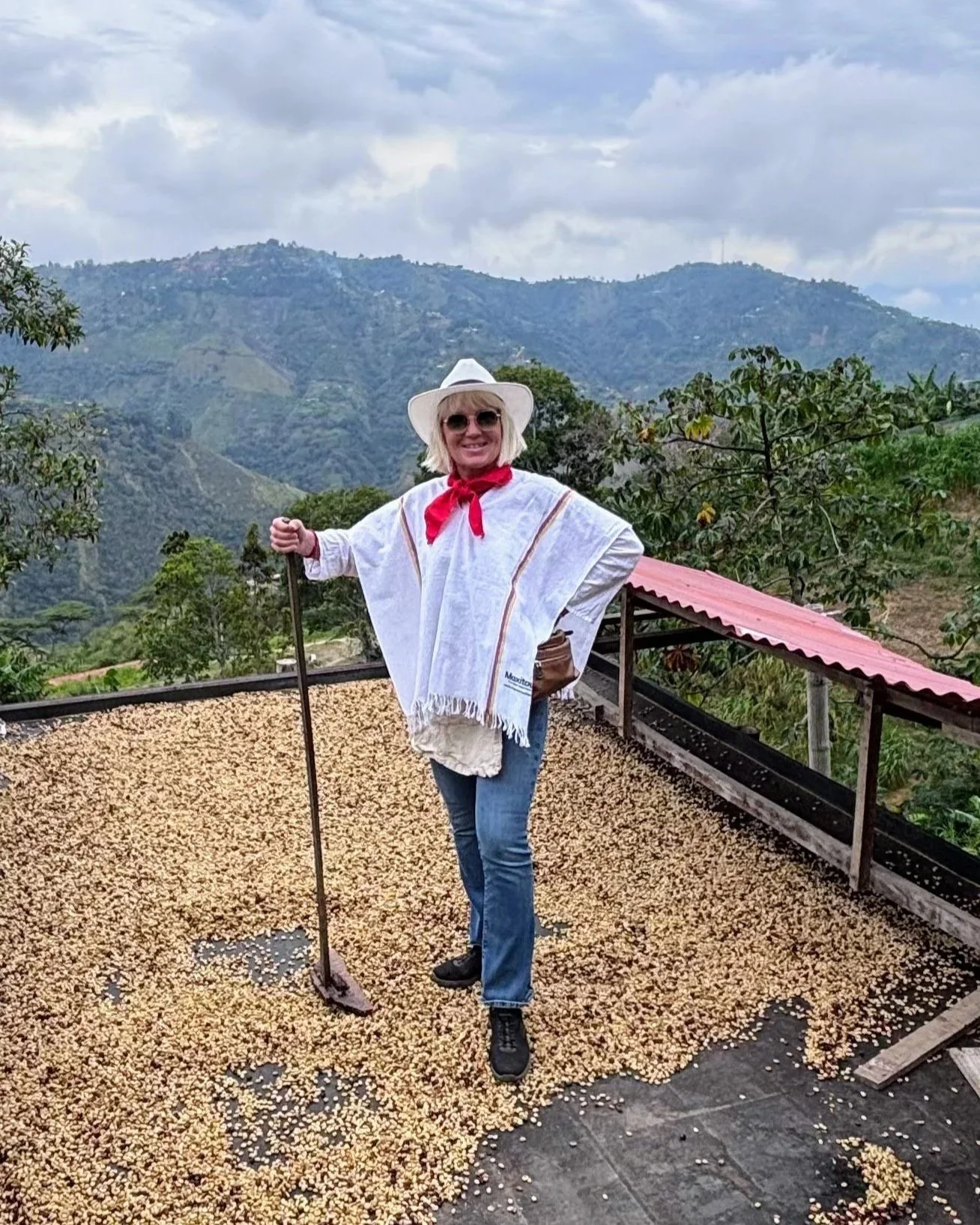 Anita at a coffee farm near Medellin Colombia