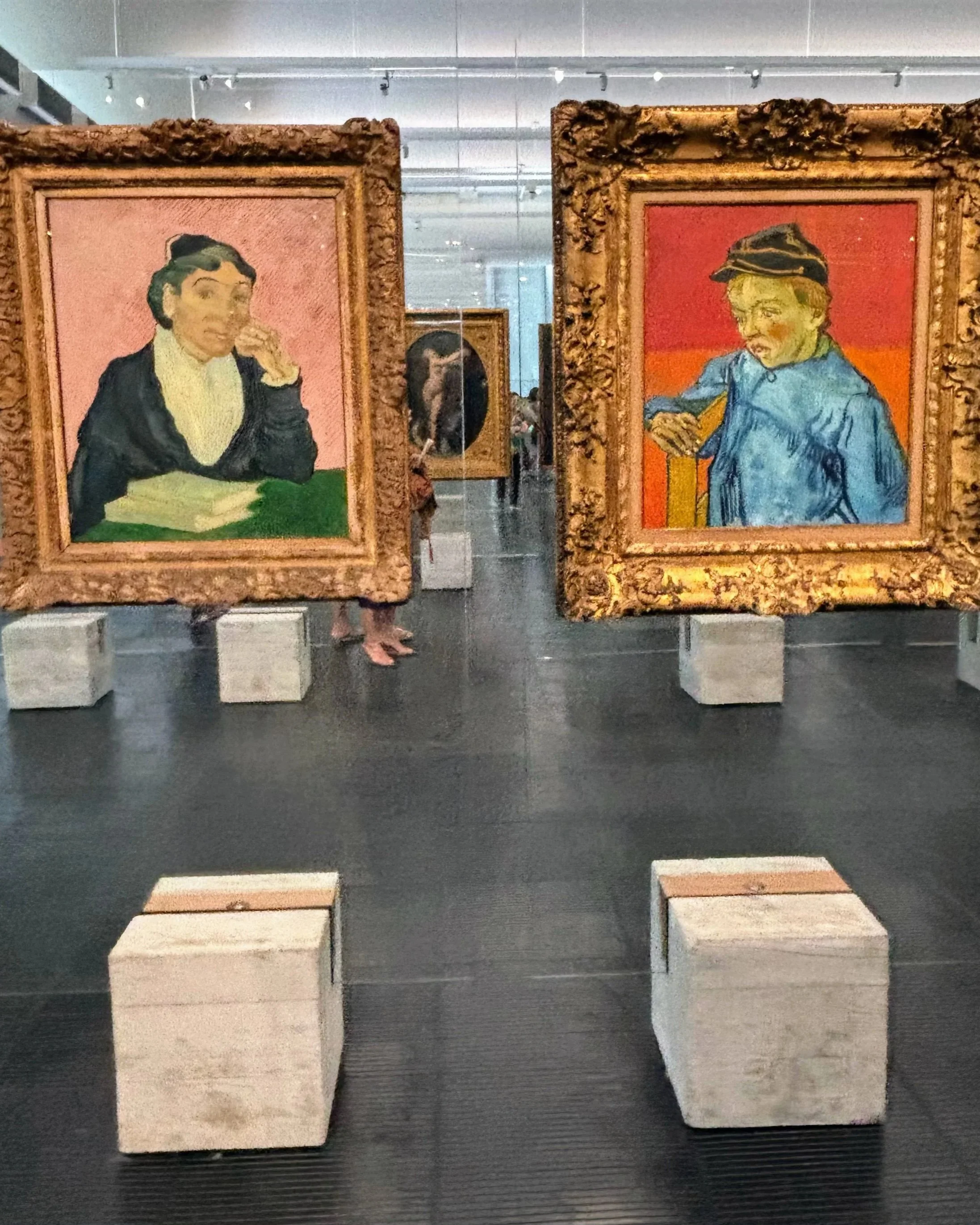MASP permanent collection  glass displays, in Sao Paulo Brazil