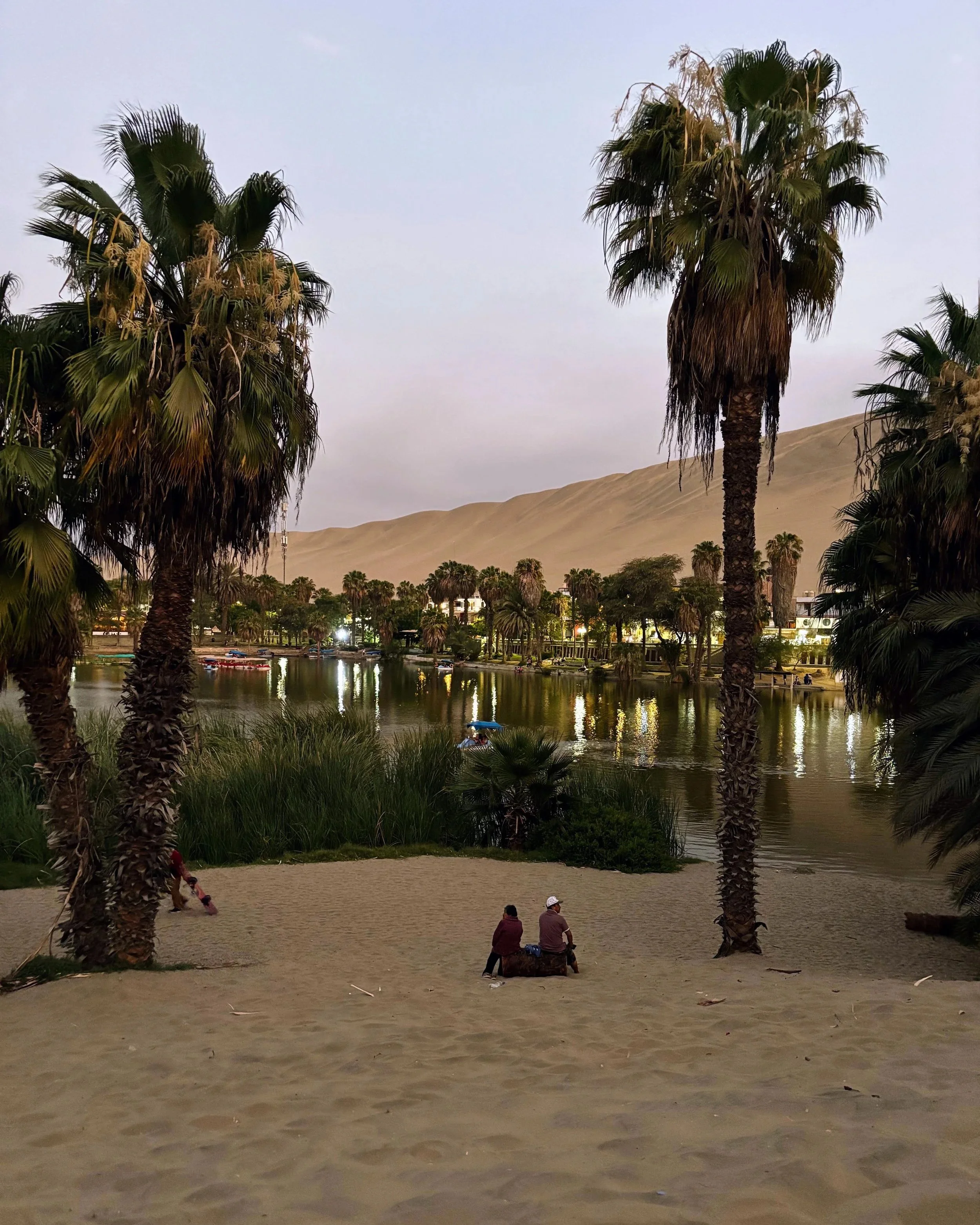 Huacachina oasis lake in the Ica desert Peru.jpg