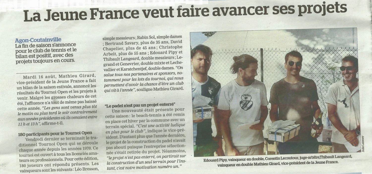 LA JEUNE FRANCE VEUT FAIRE AVANCER SES PROJETS