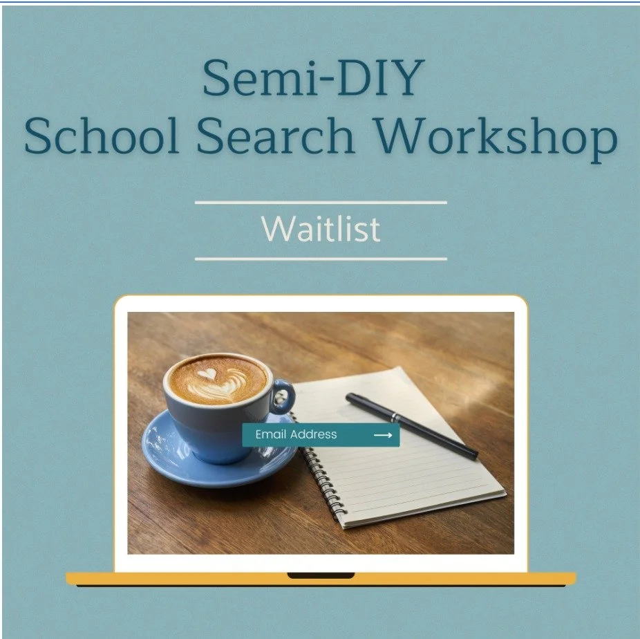Finding the right school for your child is a process &mdash; and it shouldn't feel like you're doing it alone.

We're launching the DIY School Search Workshop: a self-paced, high-support course that walks with you from first idea all the way through 
