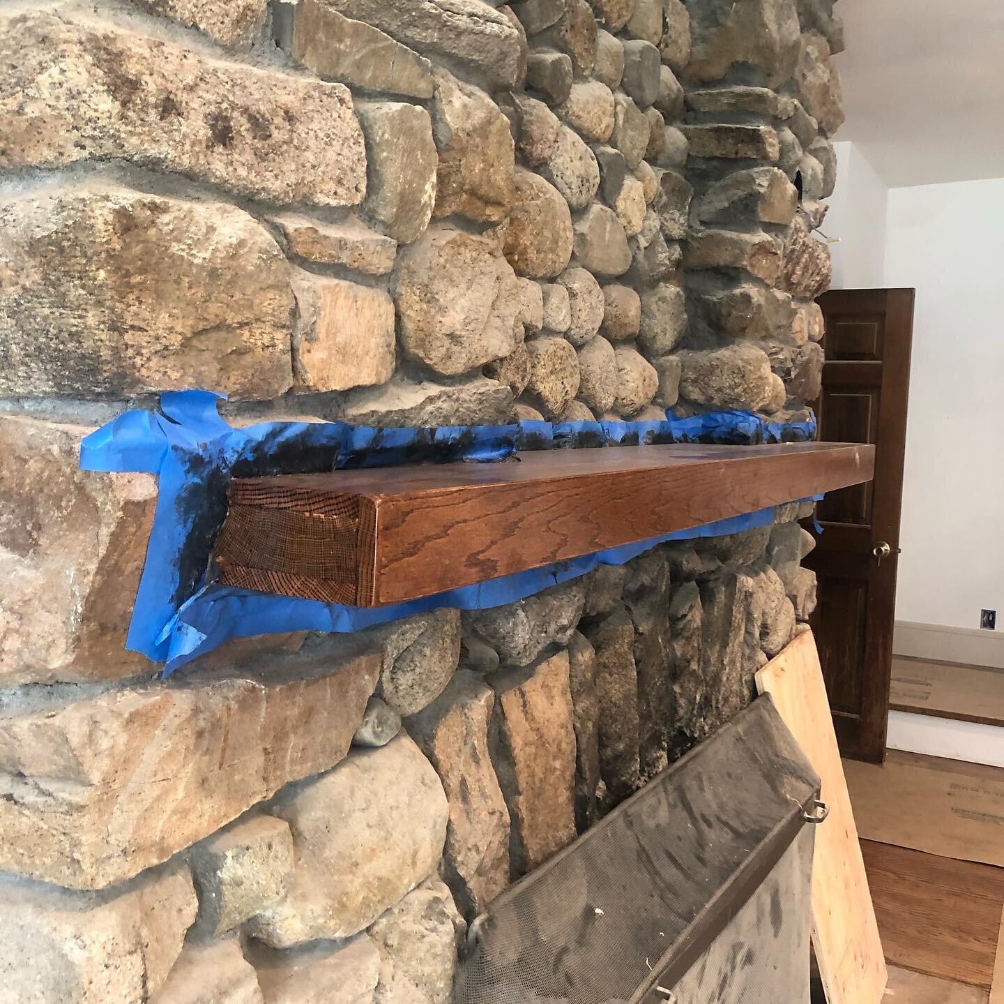 A mantle design, built and installed by the Brown Dog team. Our client&rsquo;s are thrilled with this custom addition to their fireplace!