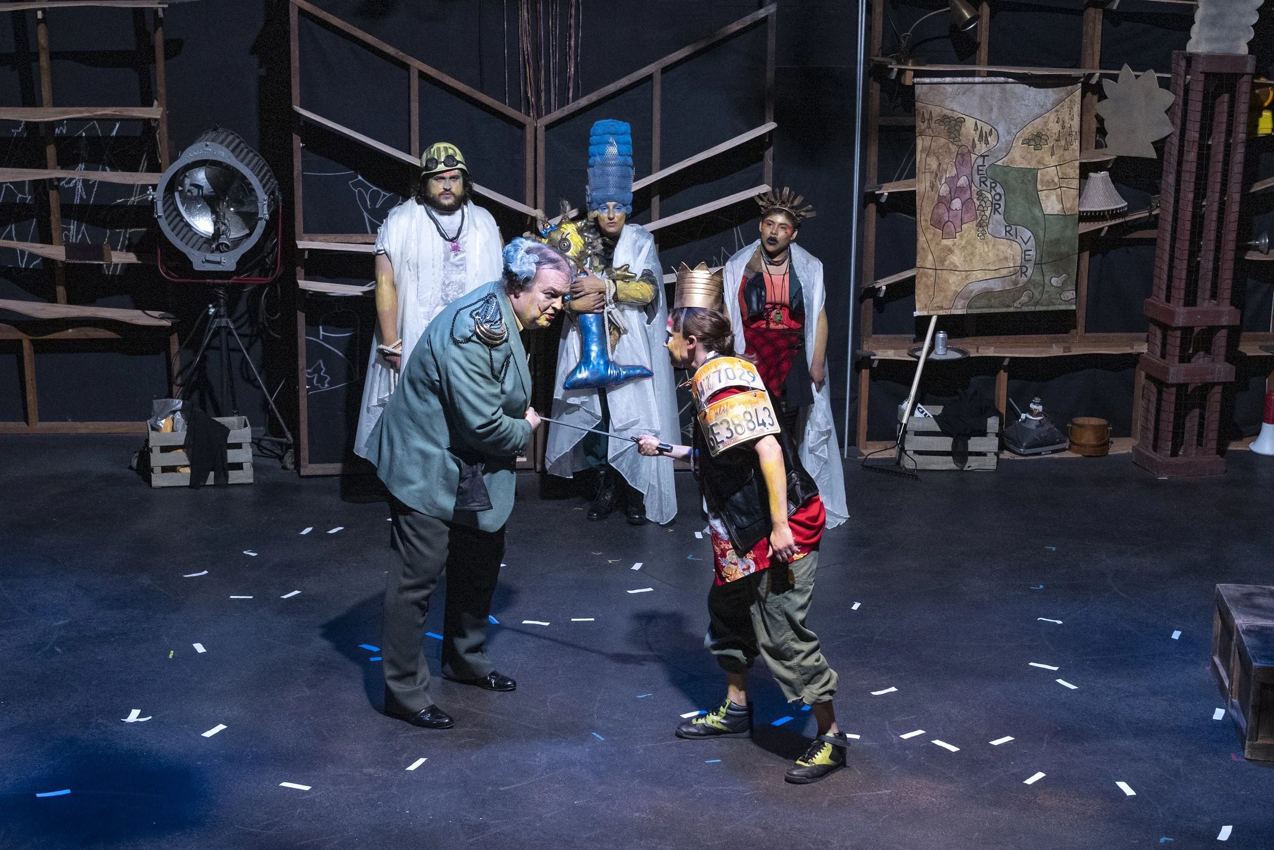 Scott Free as Mr. Burns, Kristin Brewer as Bart, and the Company 